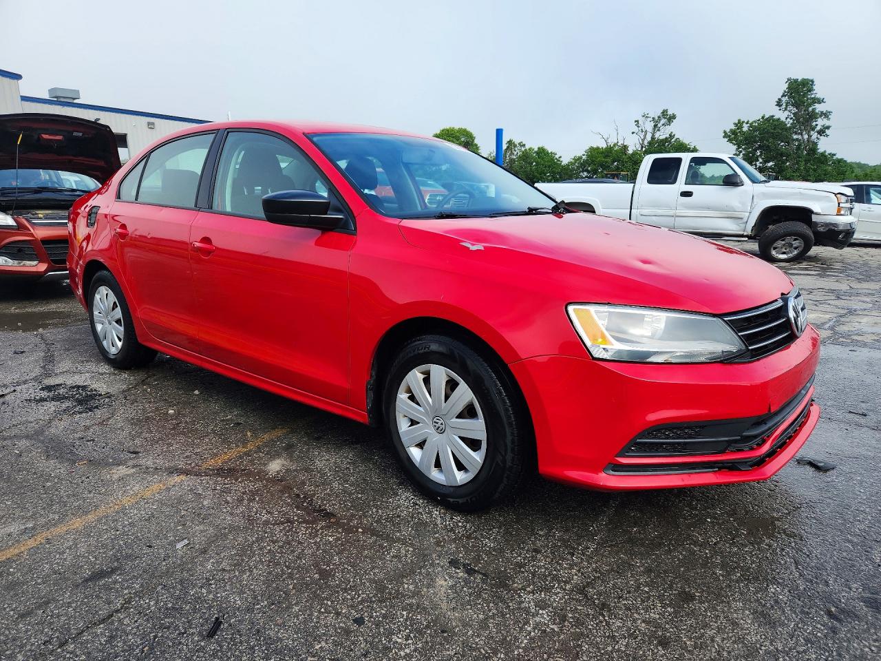 2015 Volkswagen Jetta Base Red vin: 3VW2K7AJ9FM319130