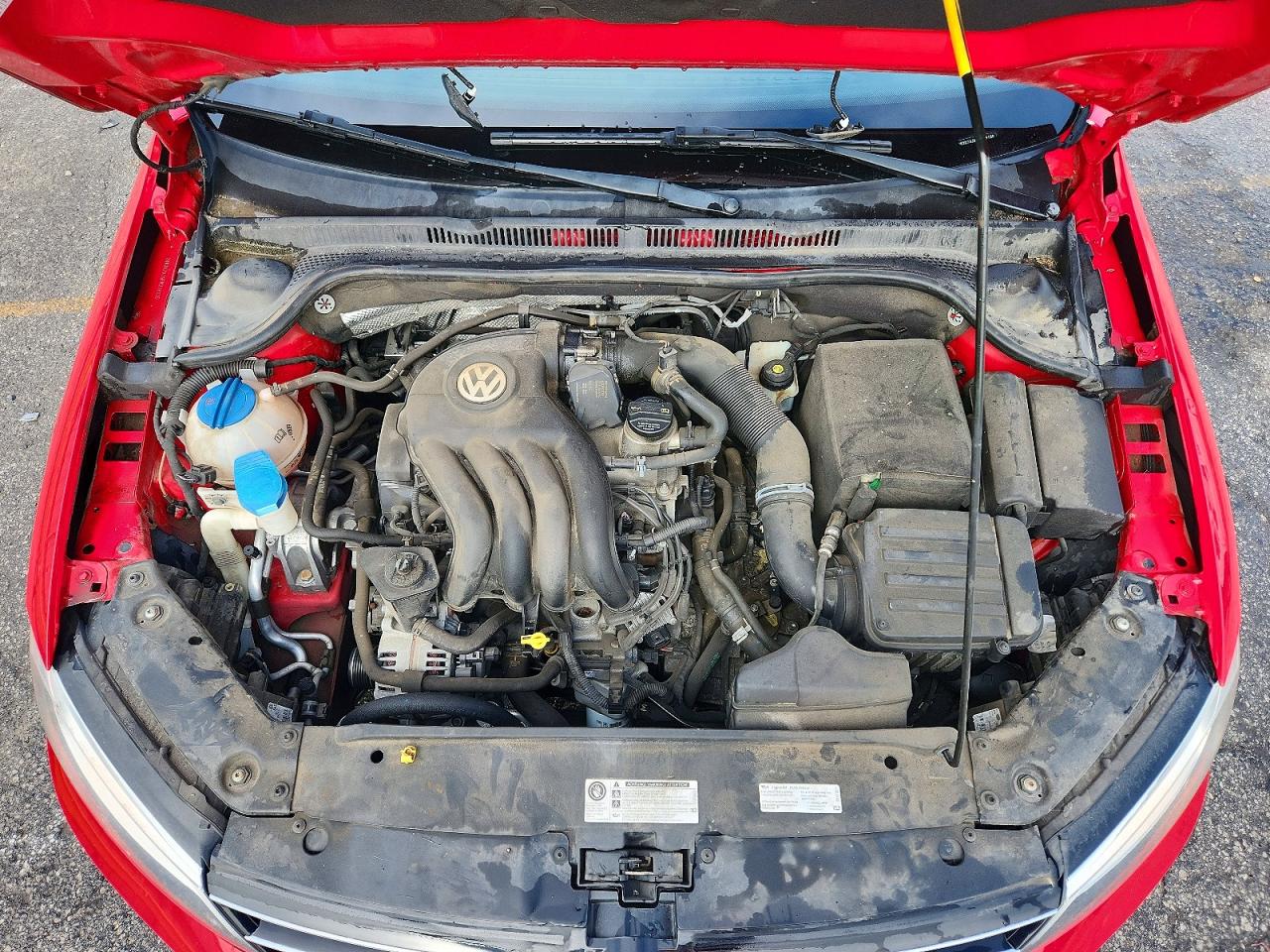 2015 Volkswagen Jetta Base Red vin: 3VW2K7AJ9FM319130