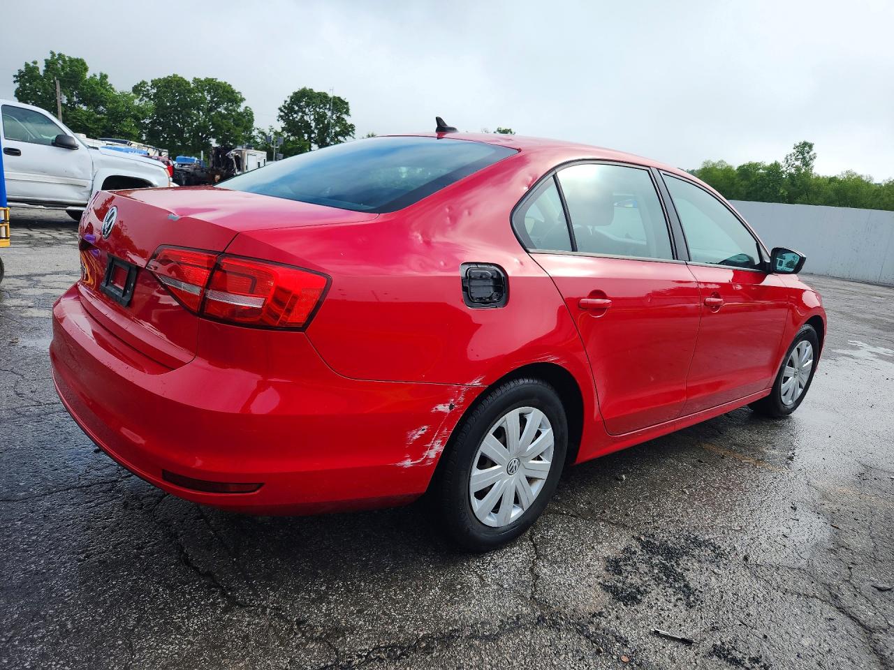 2015 Volkswagen Jetta Base Red vin: 3VW2K7AJ9FM319130