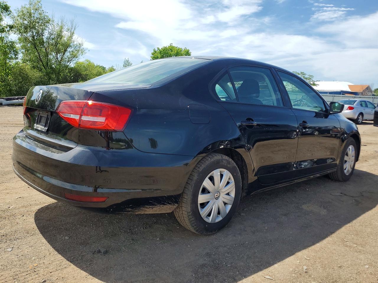2015 Volkswagen Jetta Base Black vin: 3VW2K7AJ9FM335876