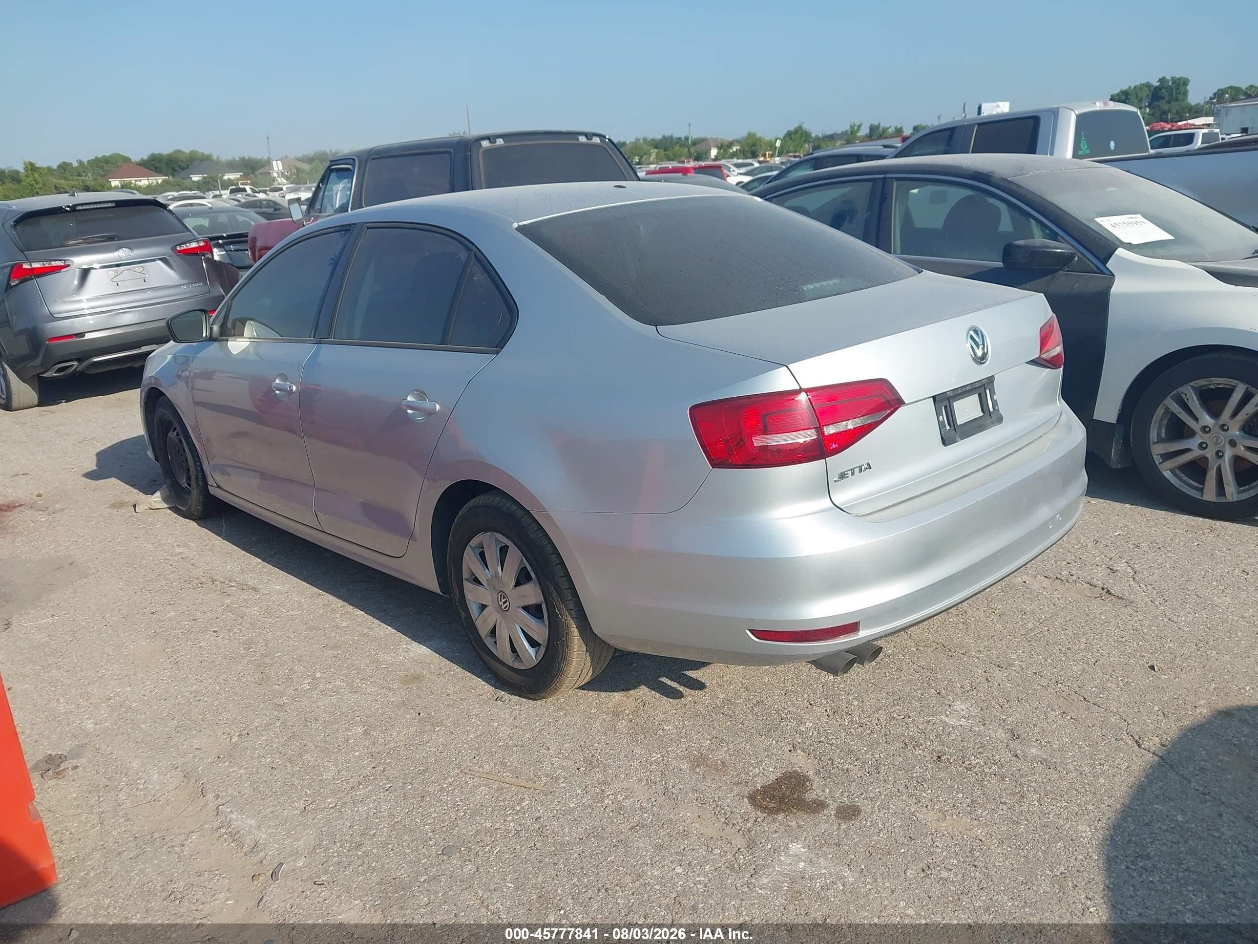2015 Volkswagen Jetta 2.0l S Silver vin: 3VW2K7AJ9FM357702