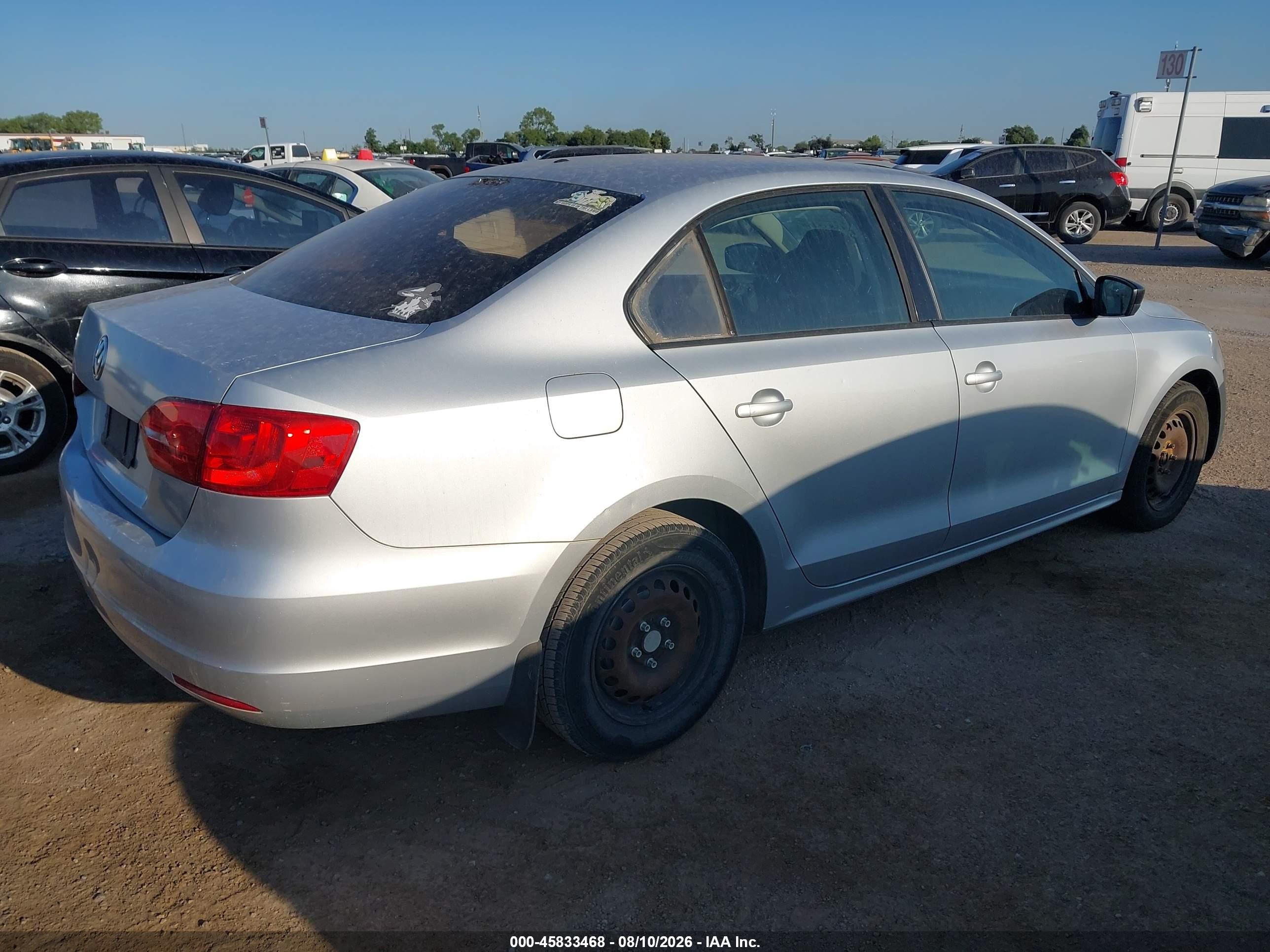 2011 Volkswagen Jetta 2.0l S Silver vin: 3VW2K7AJXBM360974