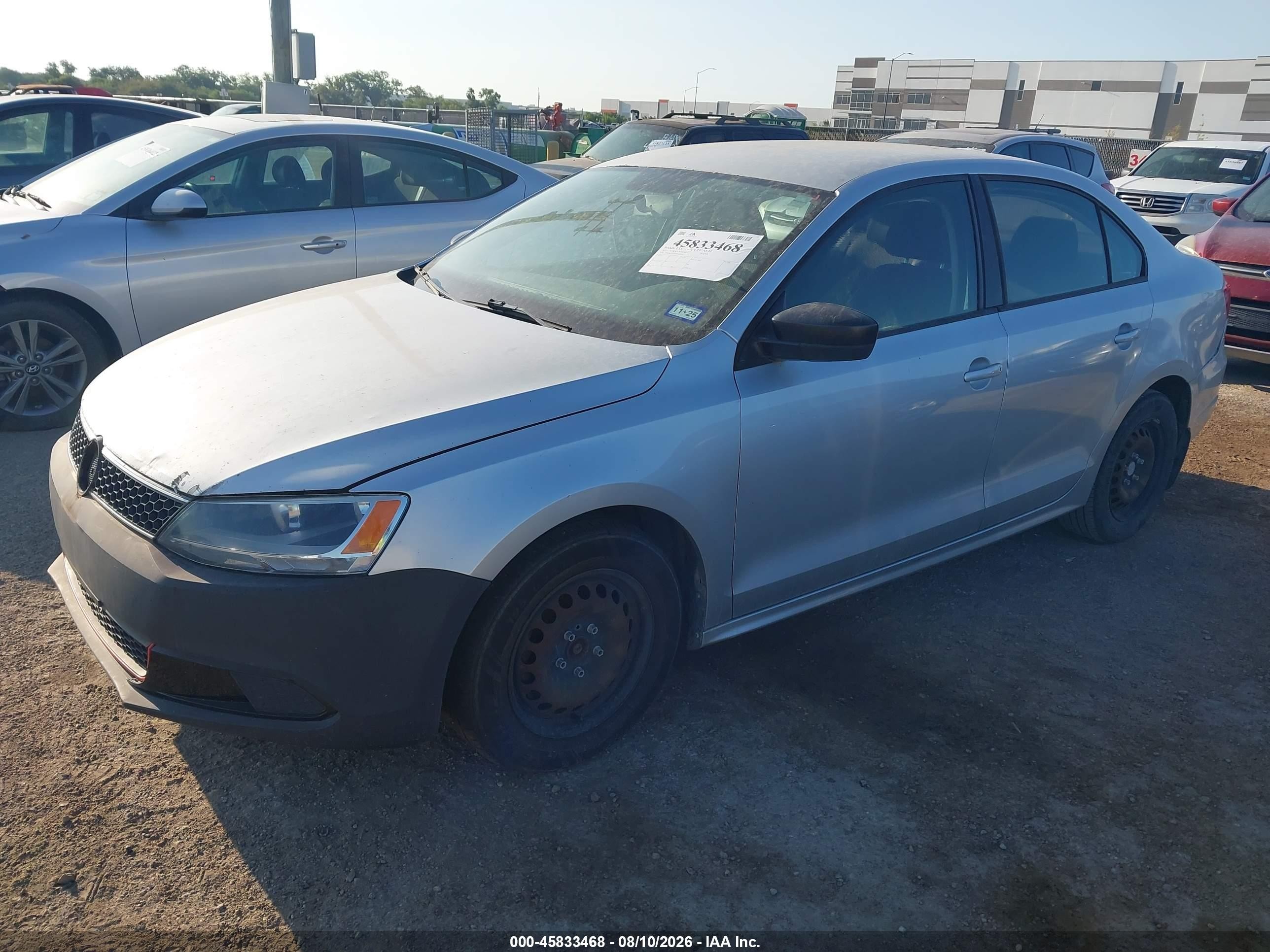 2011 Volkswagen Jetta 2.0l S Silver vin: 3VW2K7AJXBM360974