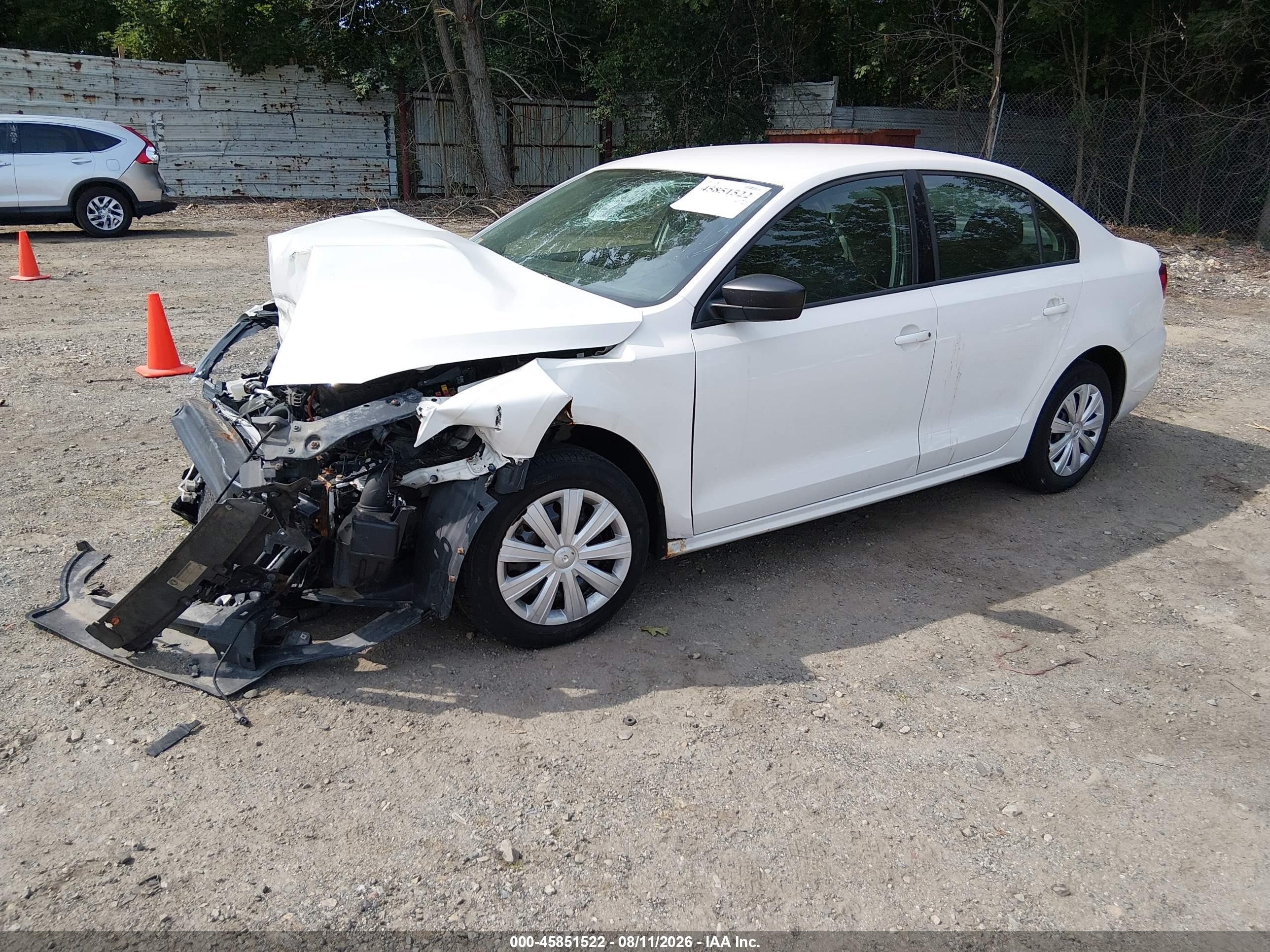 2011 Volkswagen Jetta 2.0l S Белый vin: 3VW2K7AJXBM380593