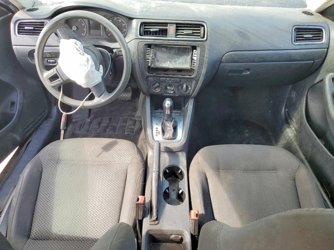 2012 Volkswagen Jetta Base/s Black vin: 3VW2K7AJXCM349376