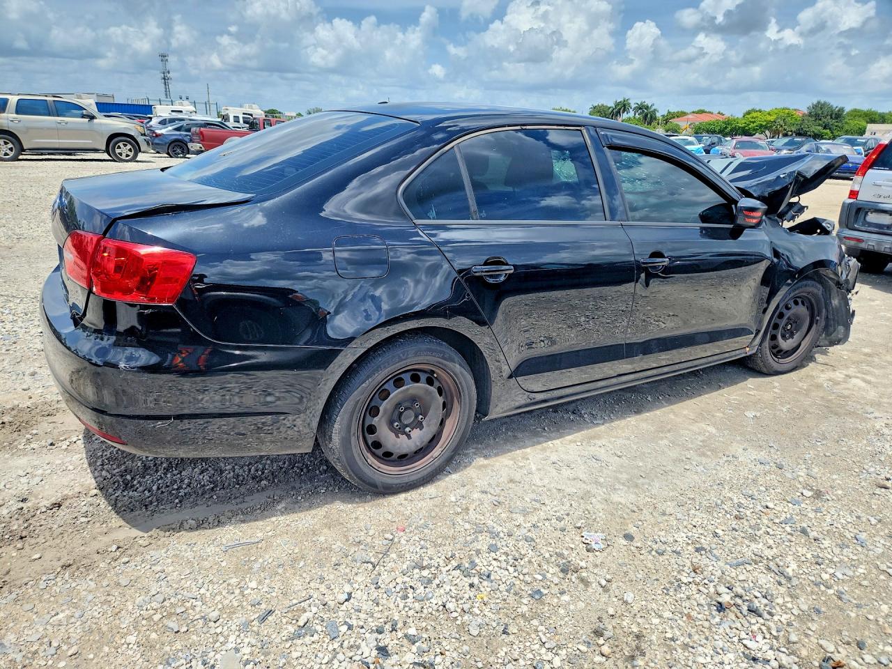 2013 Volkswagen Jetta Base Black vin: 3VW2K7AJXDM217445