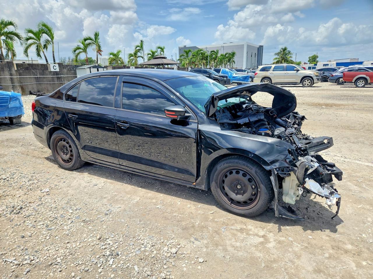 2013 Volkswagen Jetta Base Black vin: 3VW2K7AJXDM217445