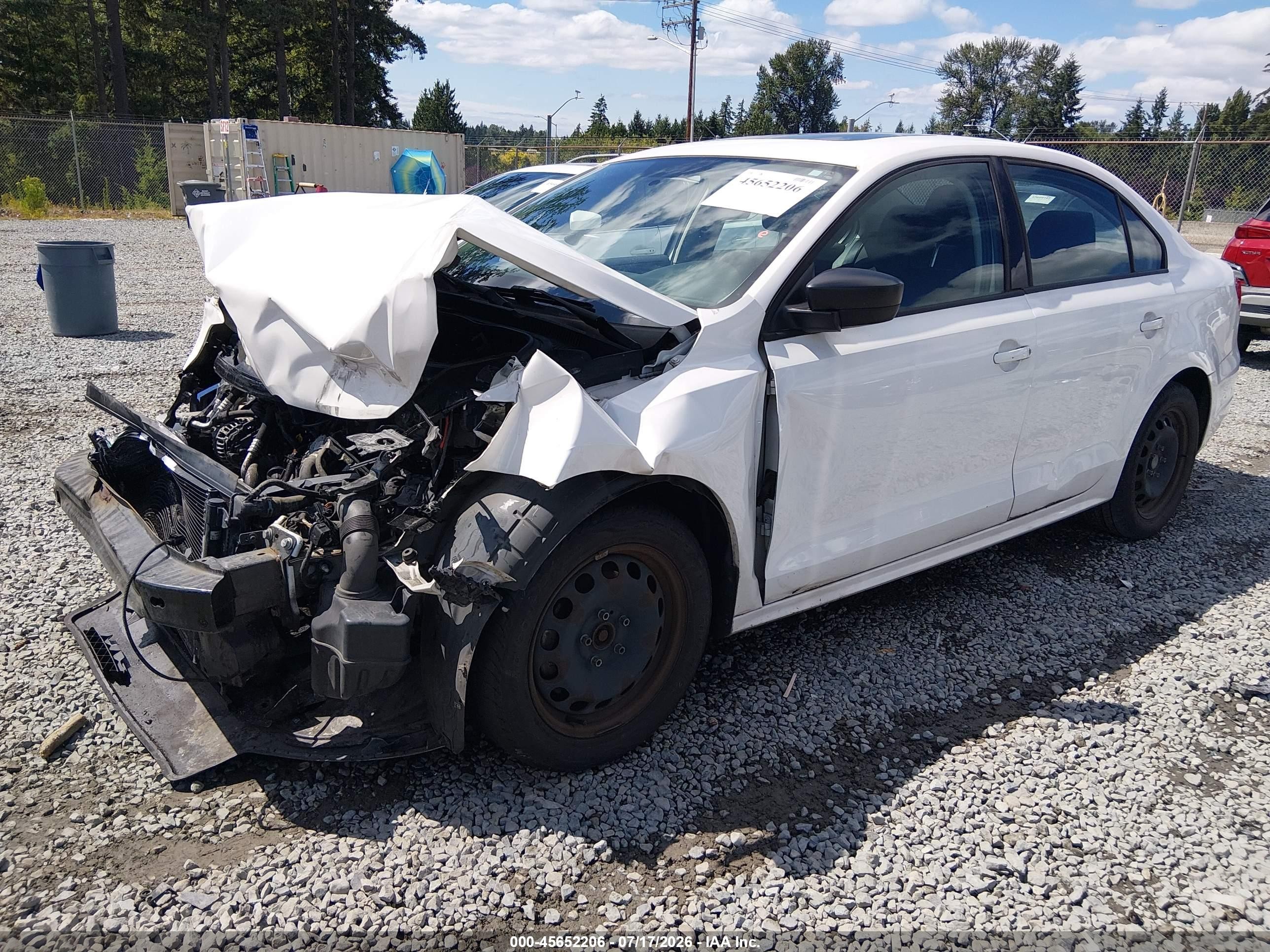 2013 Volkswagen Jetta 2.0l S White vin: 3VW2K7AJXDM361125