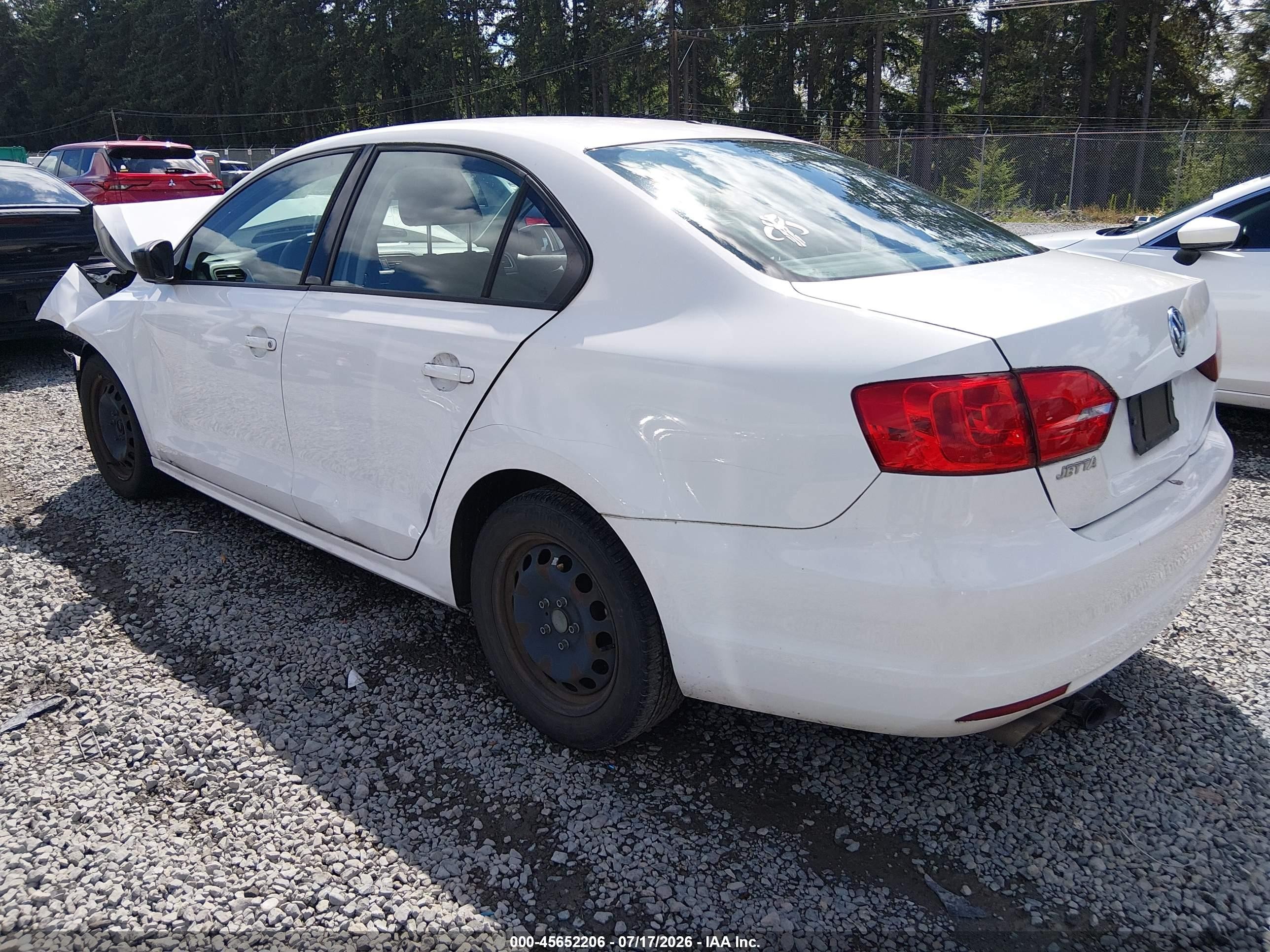 2013 Volkswagen Jetta 2.0l S White vin: 3VW2K7AJXDM361125