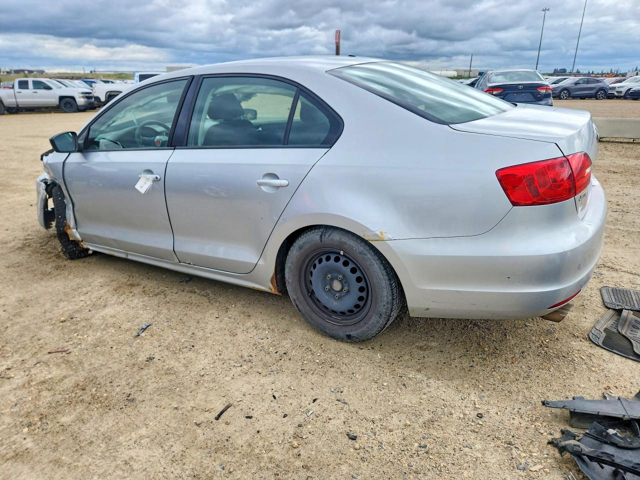 2013 Volkswagen Jetta Base Silver vin: 3VW2K7AJXDM426636