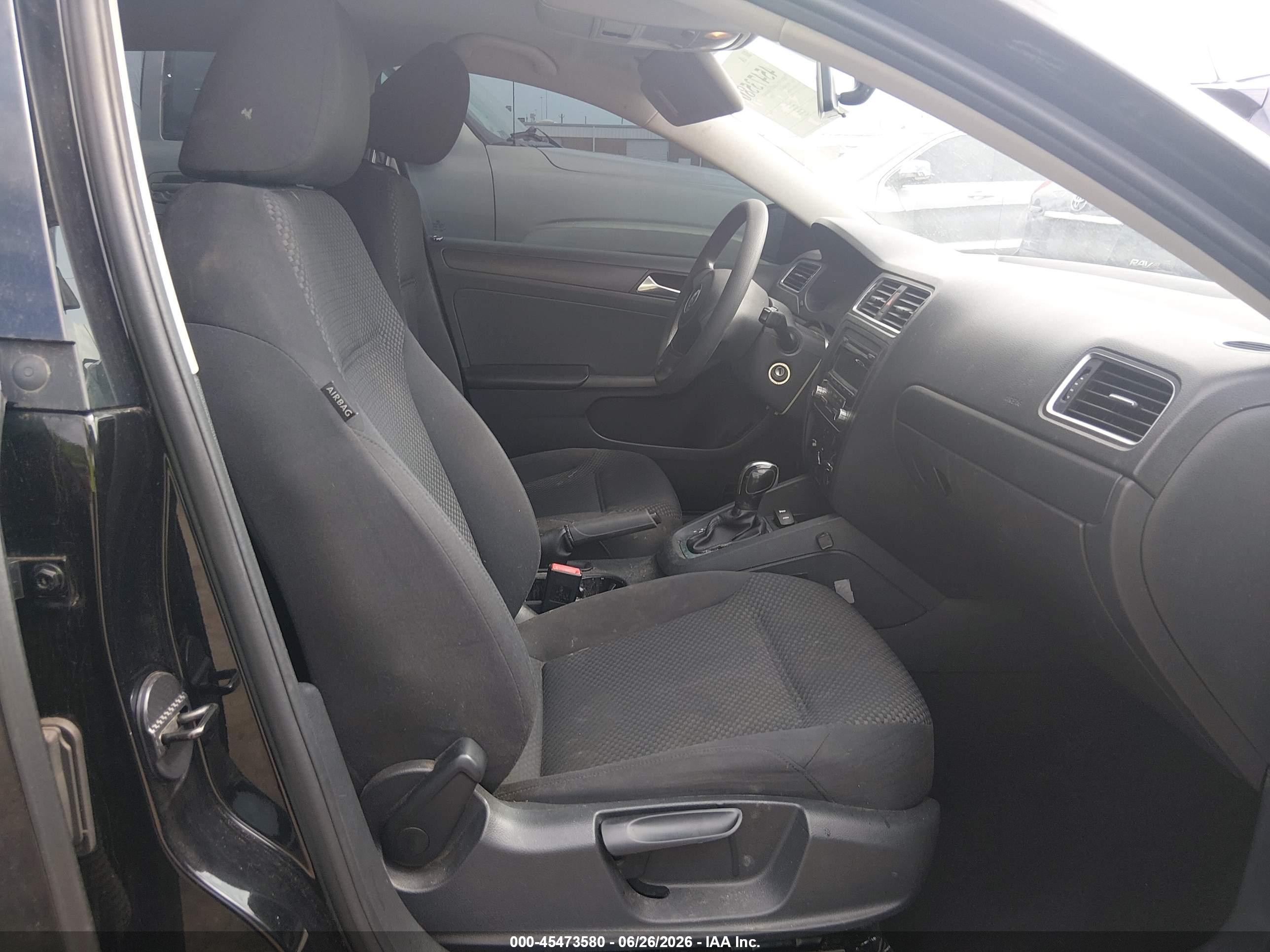 2014 Volkswagen Jetta 2.0l S Black vin: 3VW2K7AJXEM327848