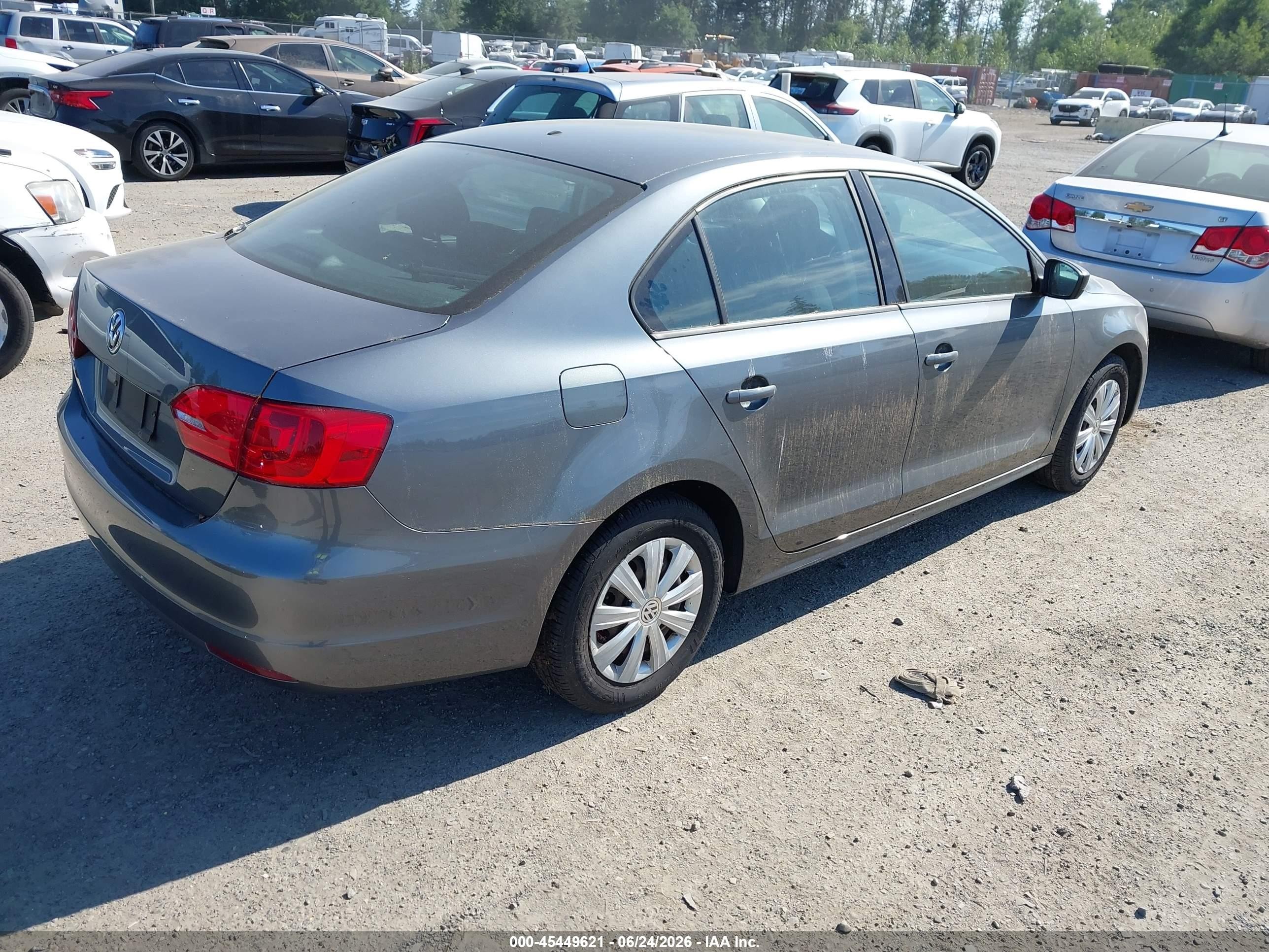2014 Volkswagen Jetta 2.0l S Gray vin: 3VW2K7AJXEM354080
