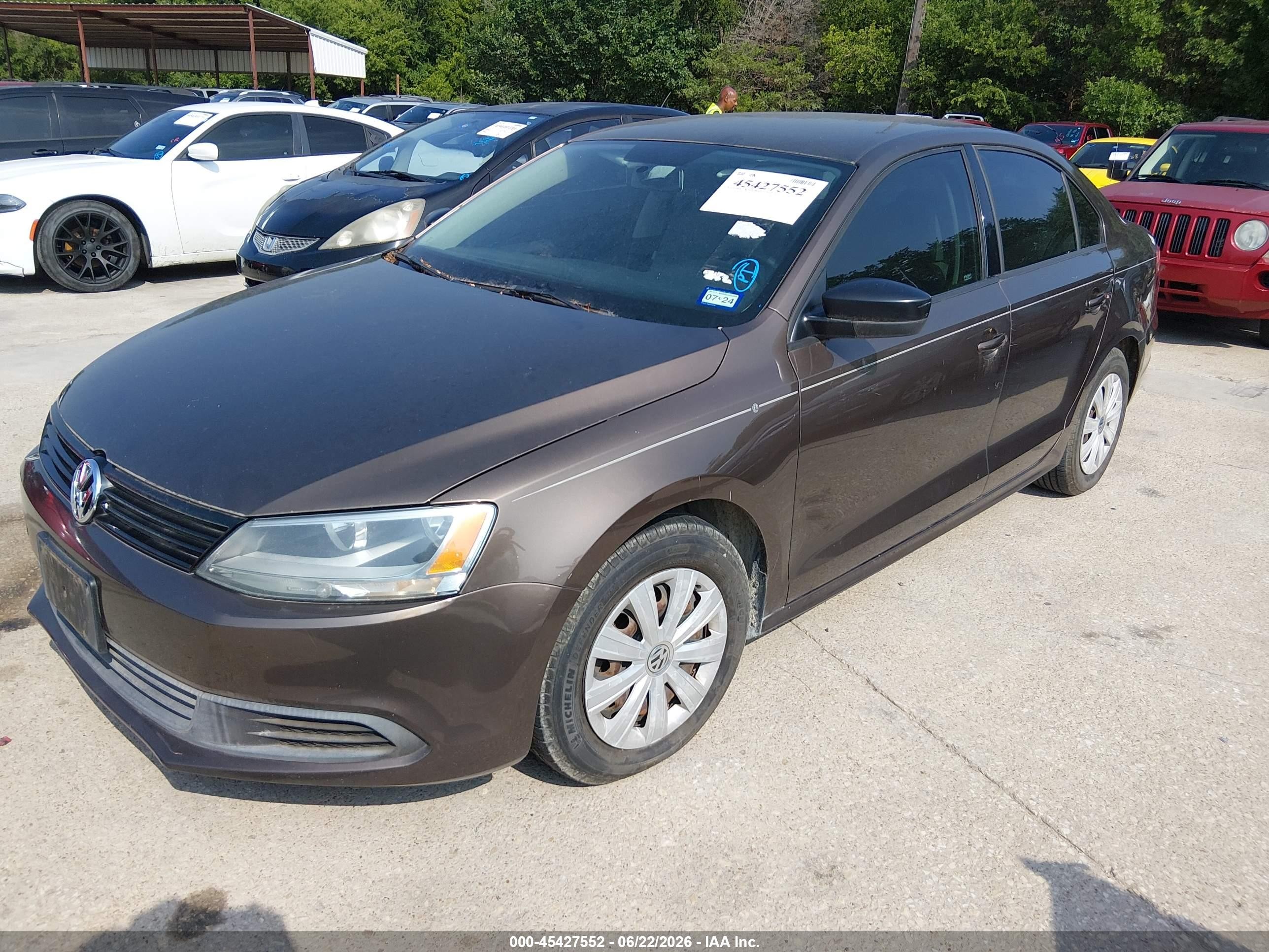 2014 Volkswagen Jetta 2.0l S Коричневый vin: 3VW2K7AJXEM363488