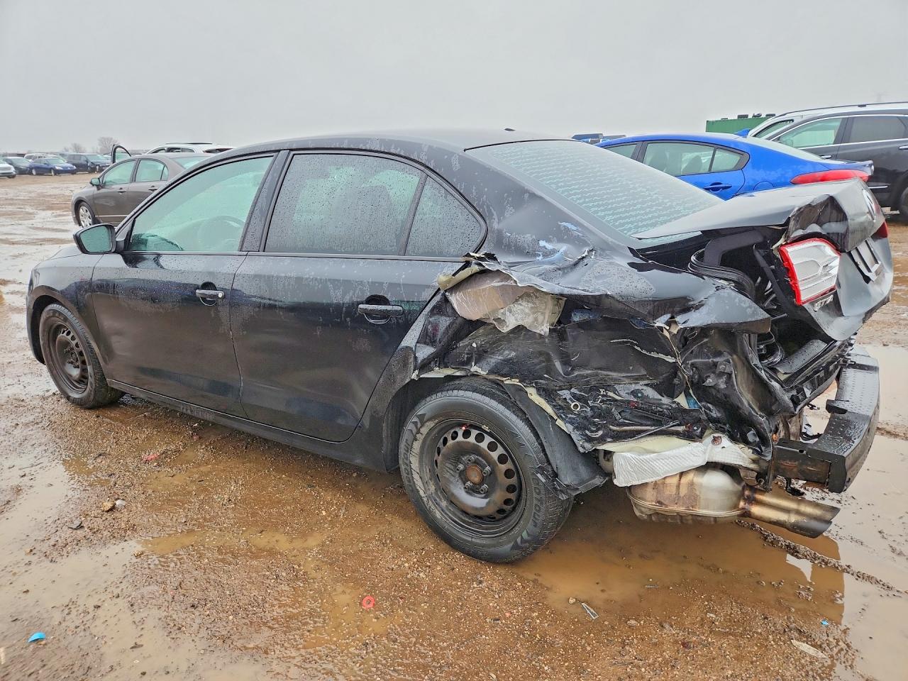2014 Volkswagen Jetta Base Черный vin: 3VW2K7AJXEM380288