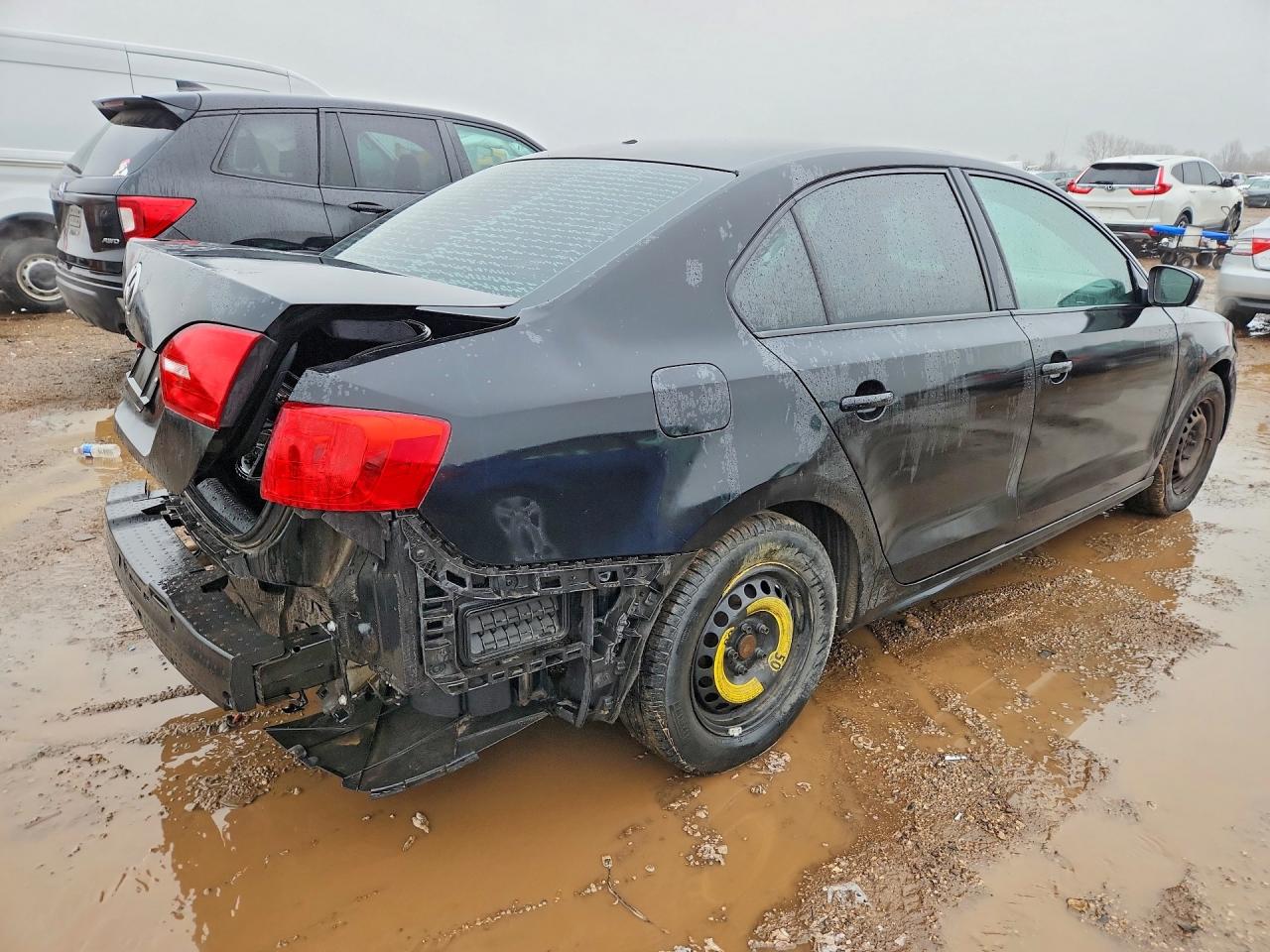 2014 Volkswagen Jetta Base Черный vin: 3VW2K7AJXEM380288