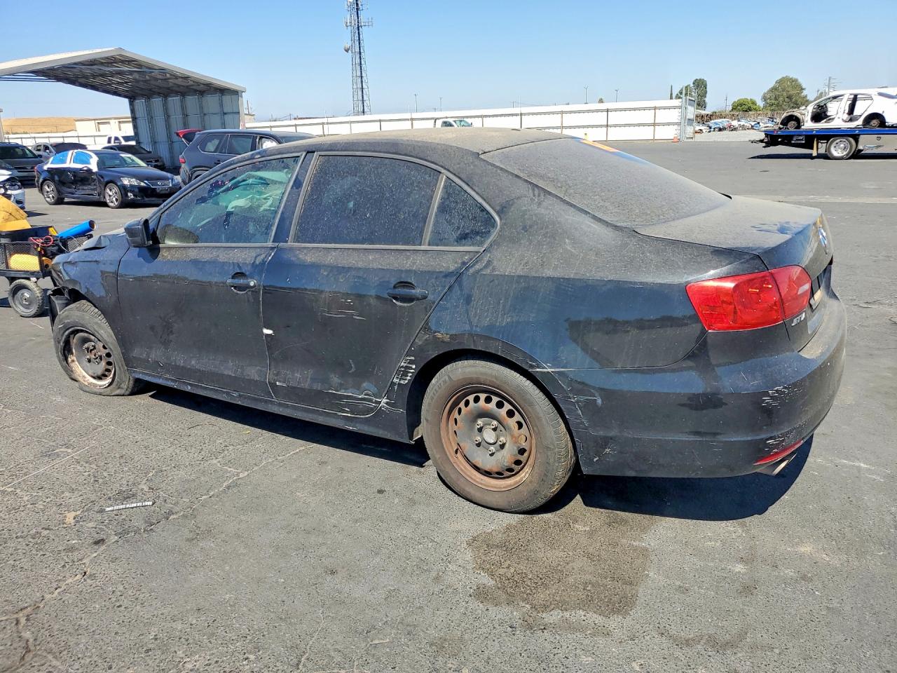 2014 Volkswagen Jetta Base Black vin: 3VW2K7AJXEM393039