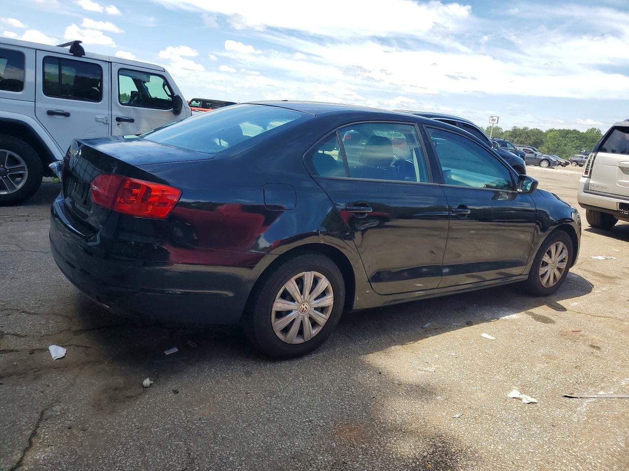 2014 Volkswagen Jetta Base Black vin: 3VW2K7AJXEM406095