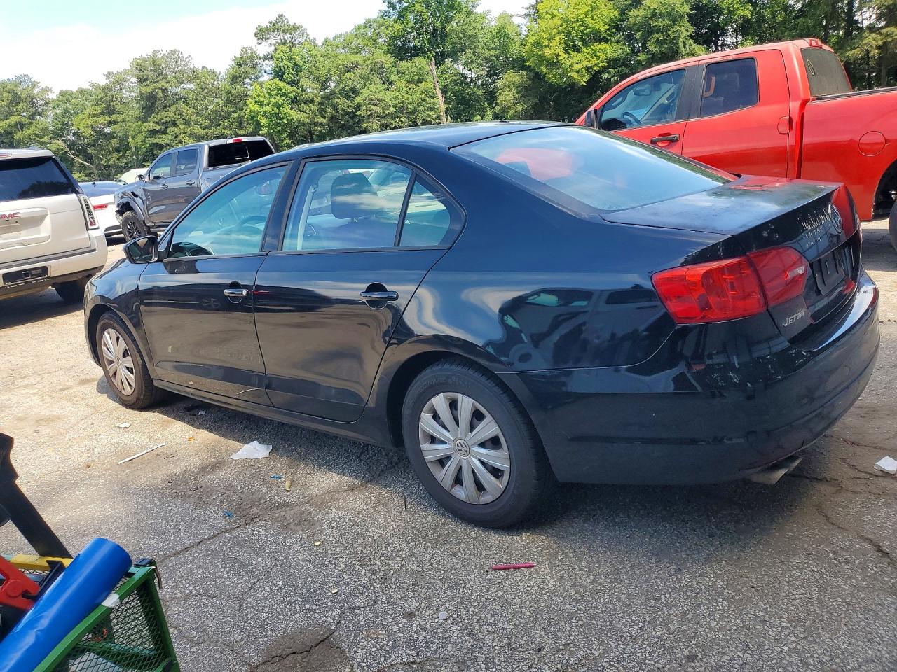 2014 Volkswagen Jetta Base Black vin: 3VW2K7AJXEM406095