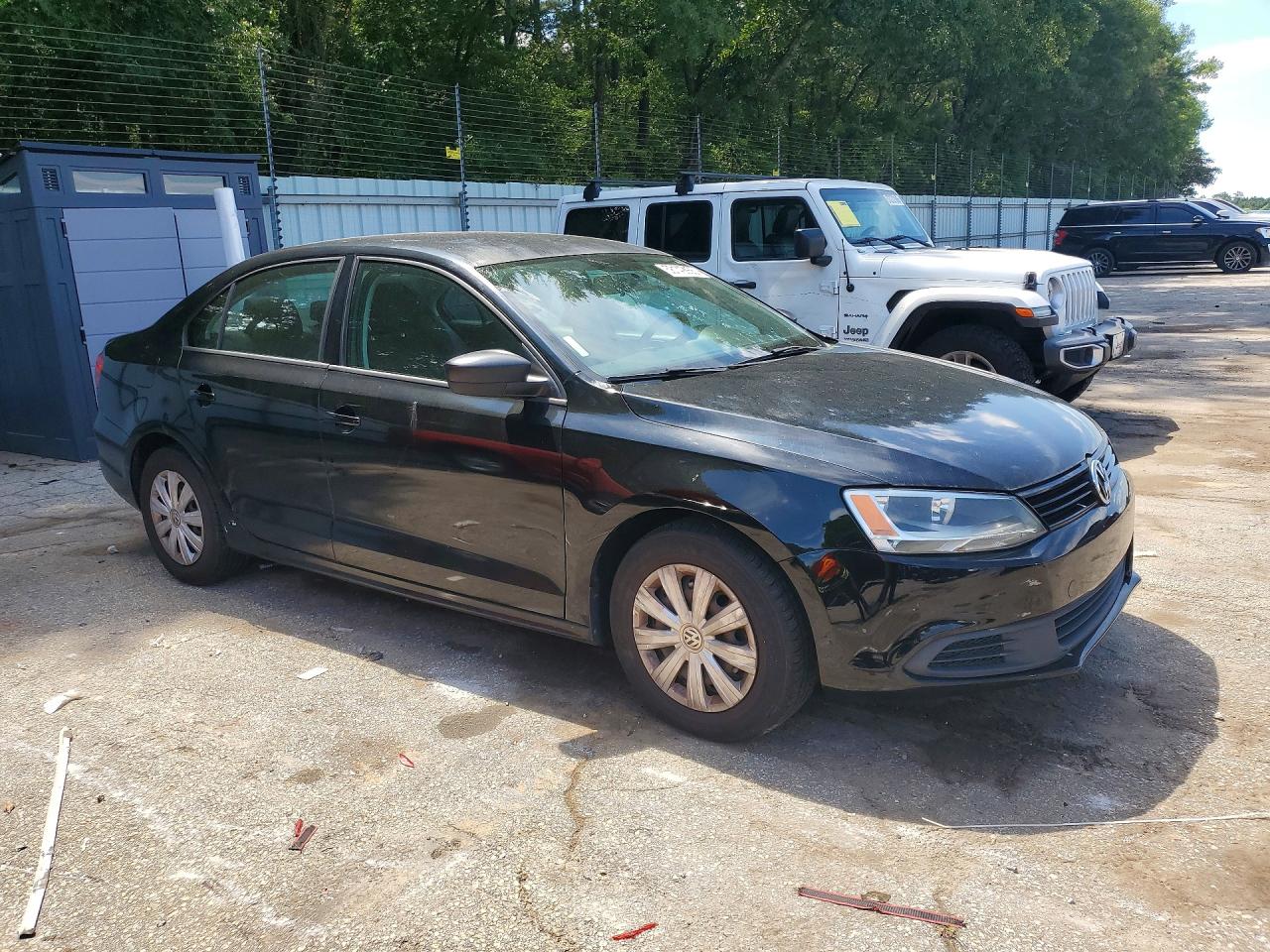 2014 Volkswagen Jetta Base Black vin: 3VW2K7AJXEM406095
