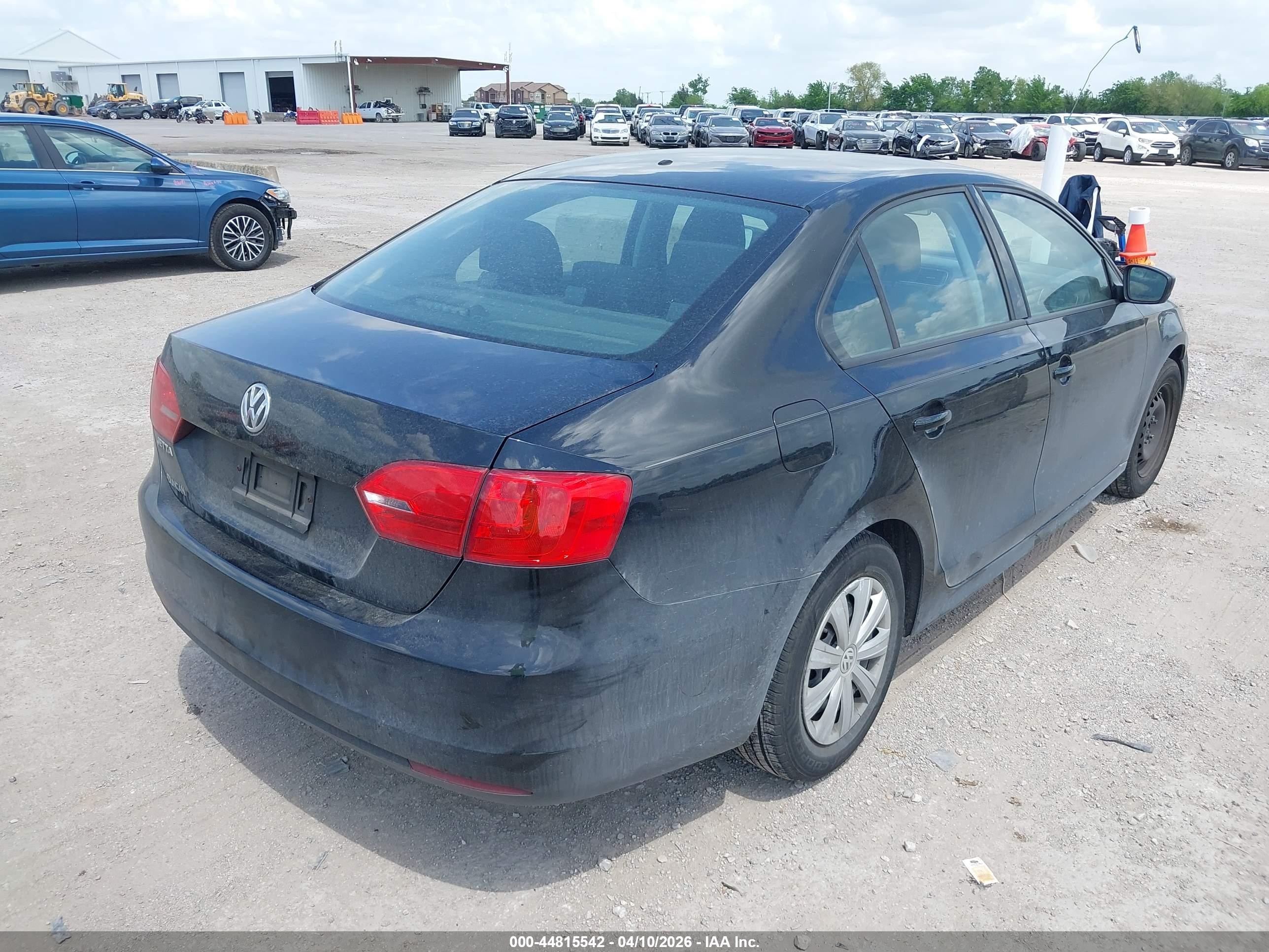 2014 Volkswagen Jetta 2.0l S Black vin: 3VW2K7AJXEM431836