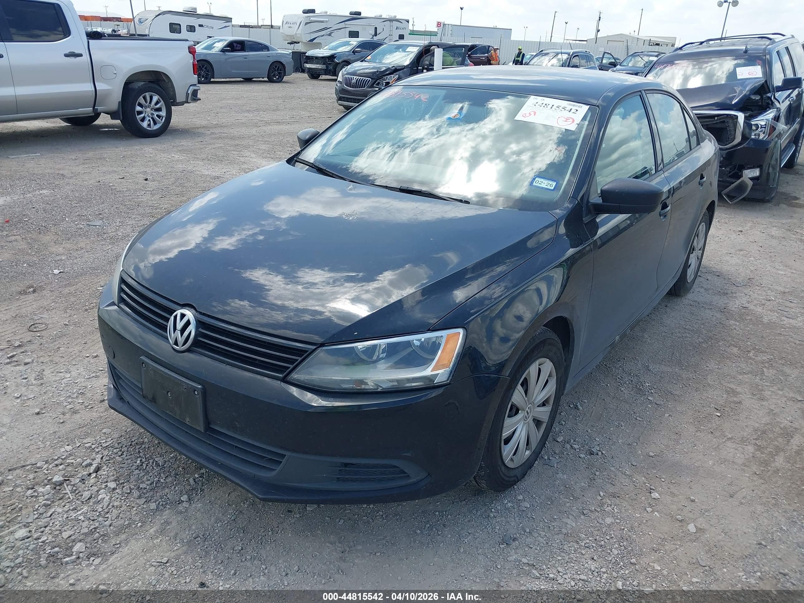 2014 Volkswagen Jetta 2.0l S Black vin: 3VW2K7AJXEM431836