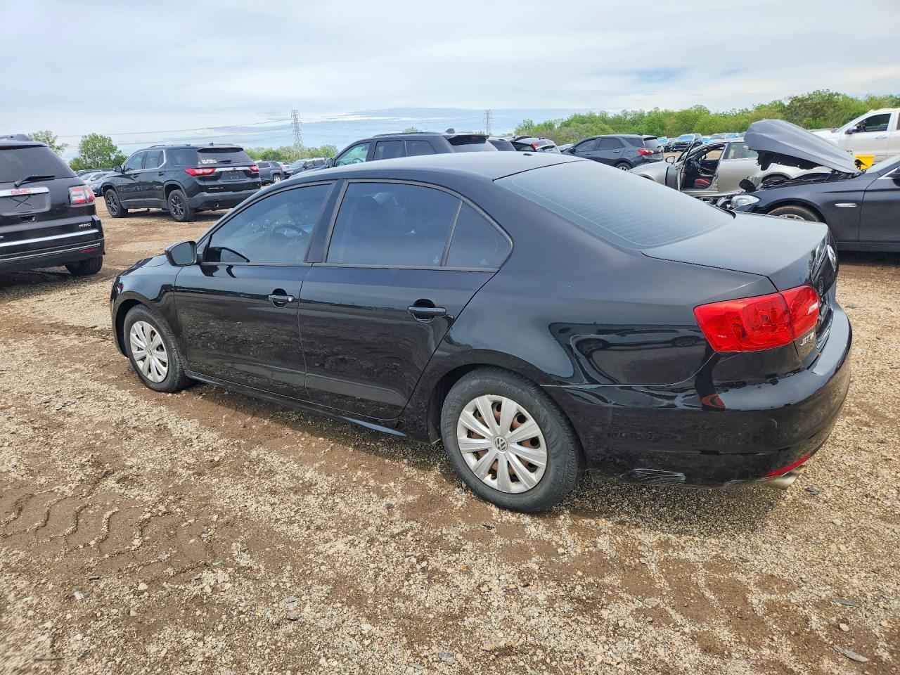 2014 Volkswagen Jetta Base Black vin: 3VW2K7AJXEM441896