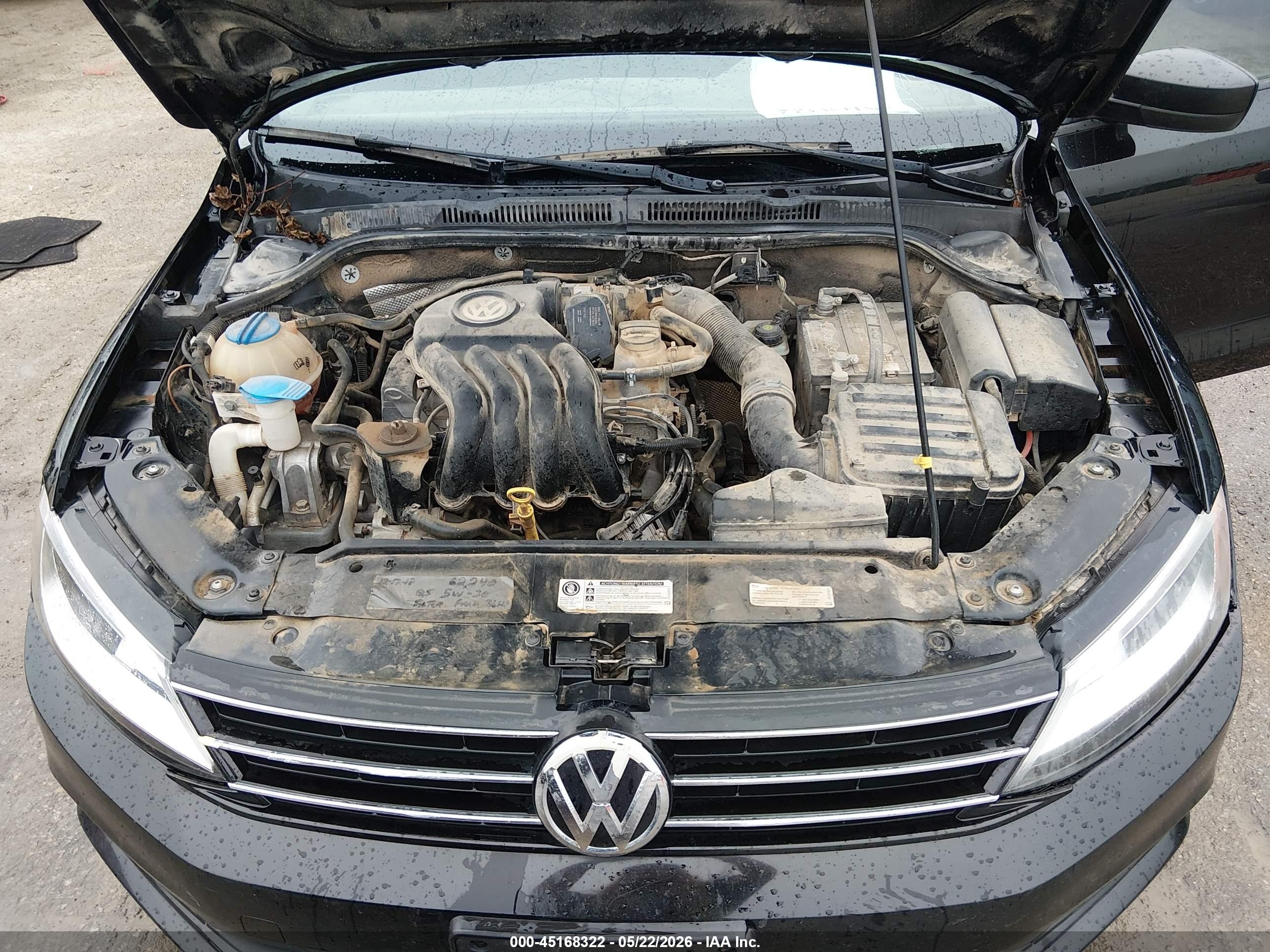 2015 Volkswagen Jetta 2.0l S Черный vin: 3VW2K7AJXFM243028