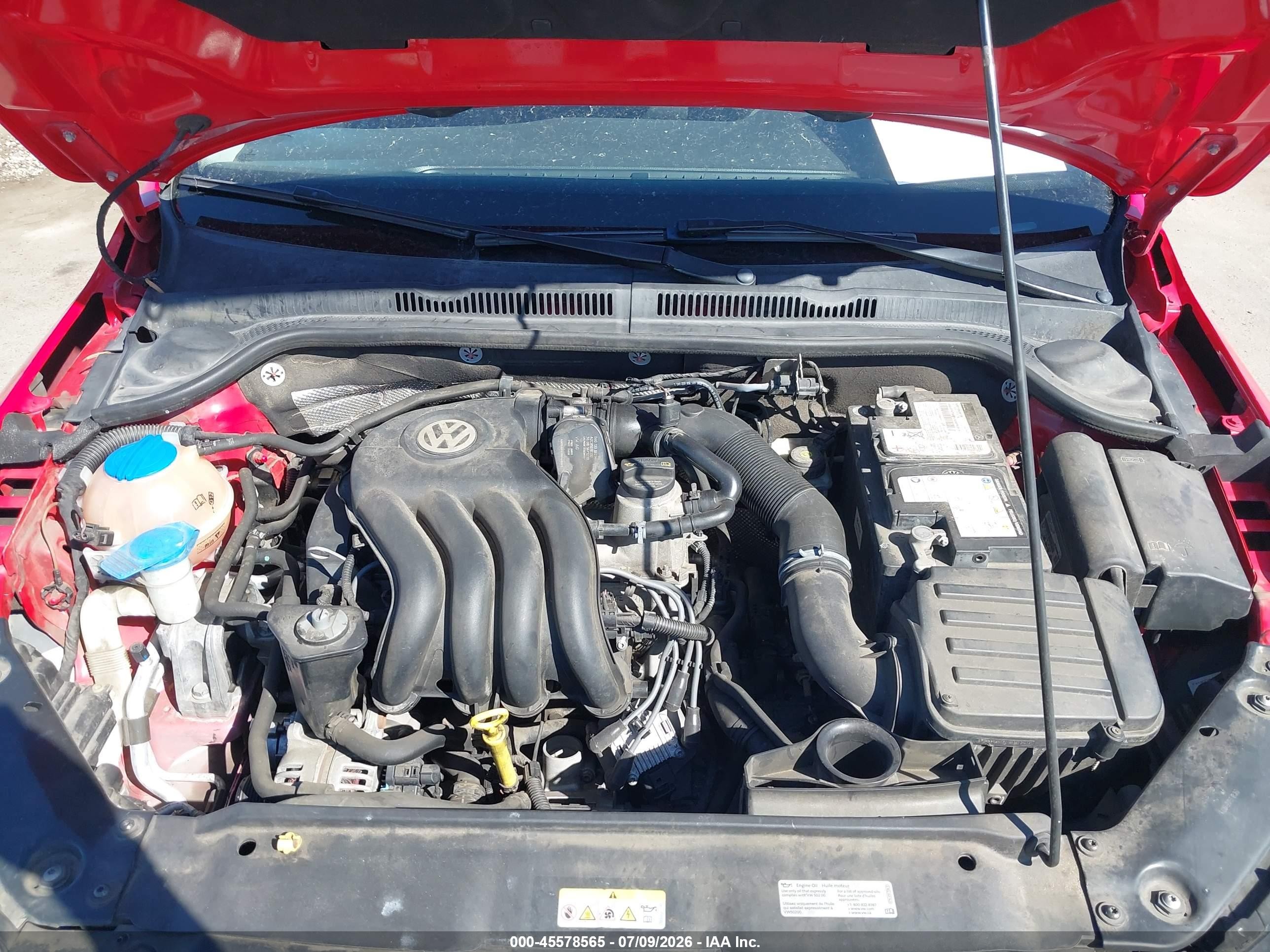 2015 Volkswagen Jetta 2.0l S Red vin: 3VW2K7AJXFM278300