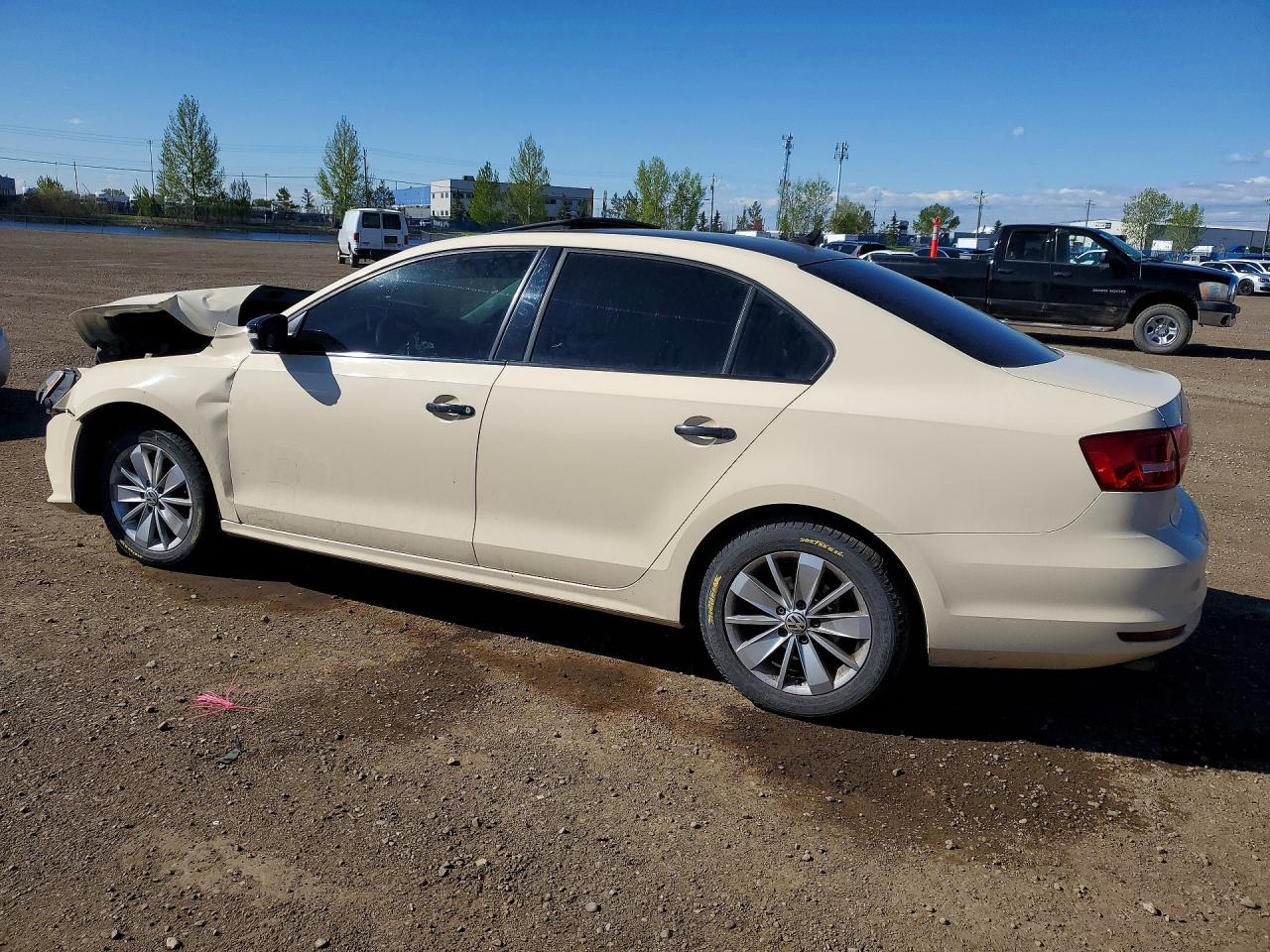 2015 Volkswagen Jetta Base Кремовый vin: 3VW2K7AJXFM334459