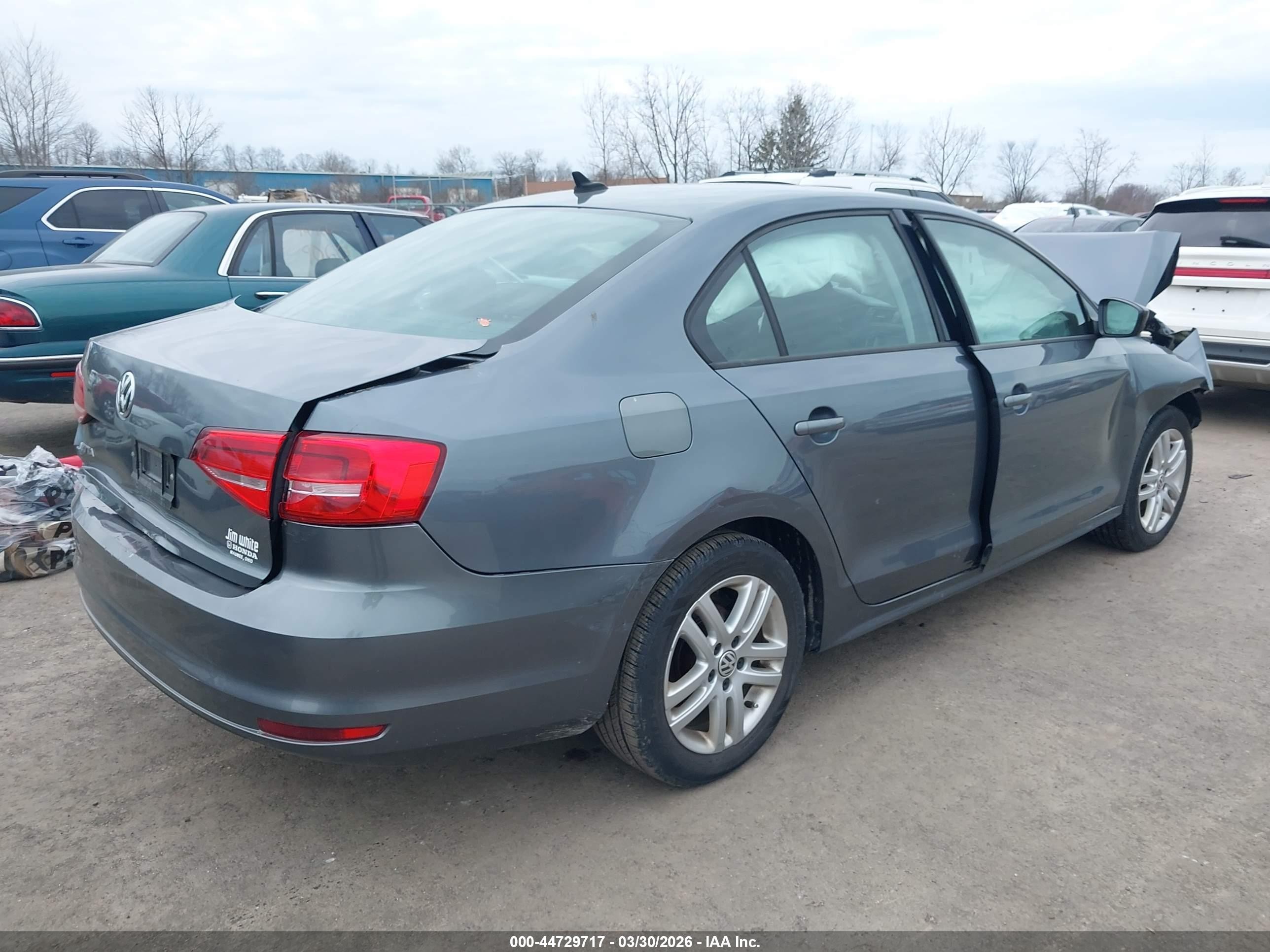 2015 Volkswagen Jetta 2.0l S Gray vin: 3VW2K7AJXFM352167