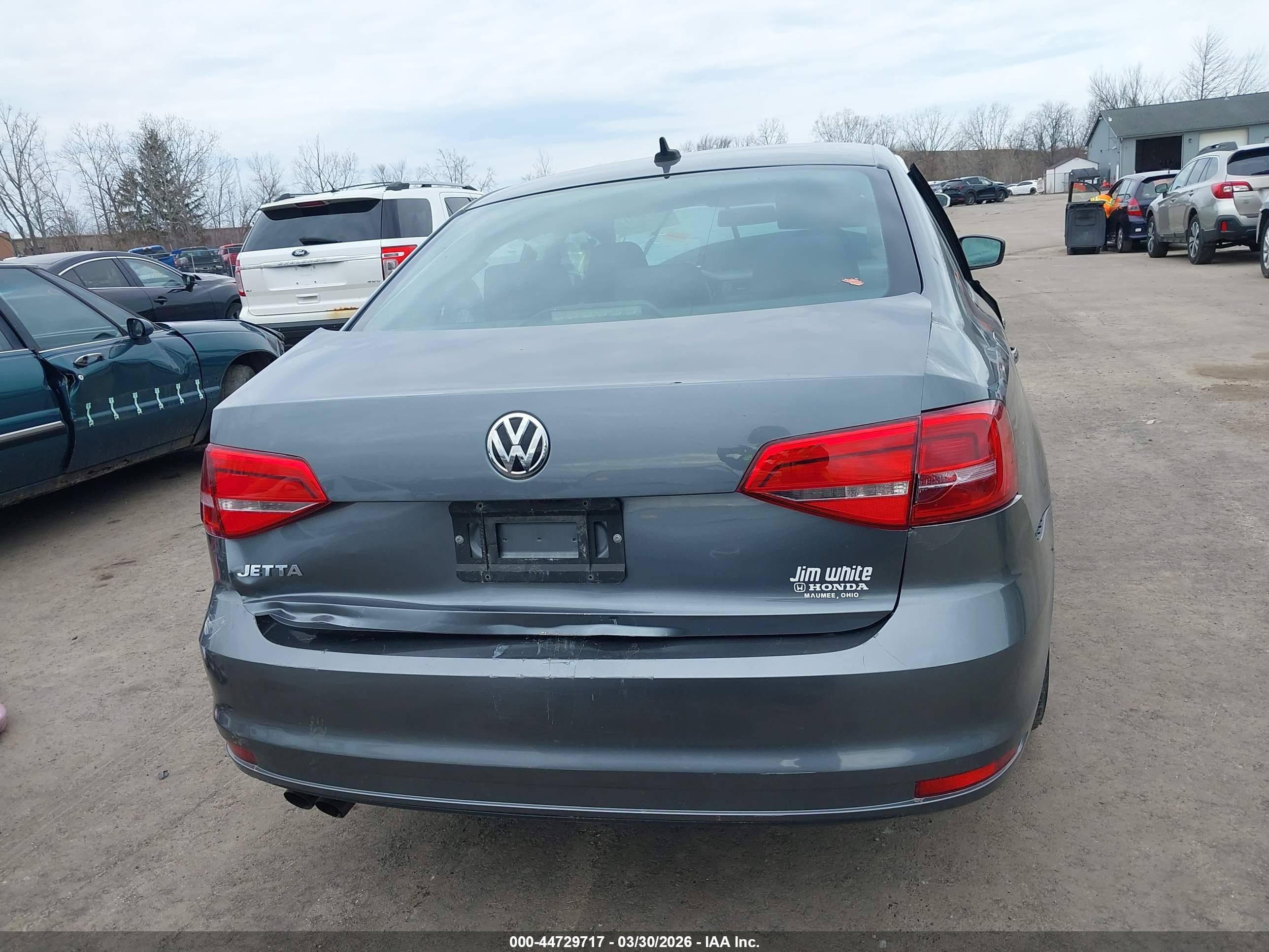 2015 Volkswagen Jetta 2.0l S Gray vin: 3VW2K7AJXFM352167