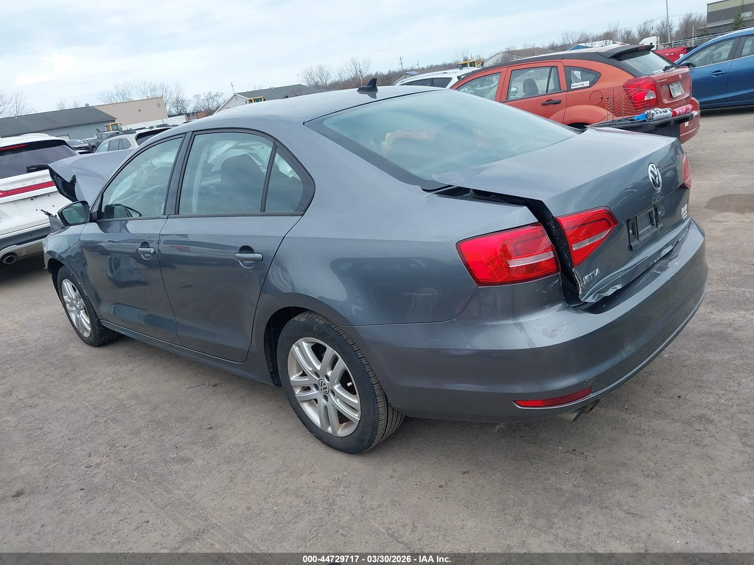 2015 Volkswagen Jetta 2.0l S Gray vin: 3VW2K7AJXFM352167