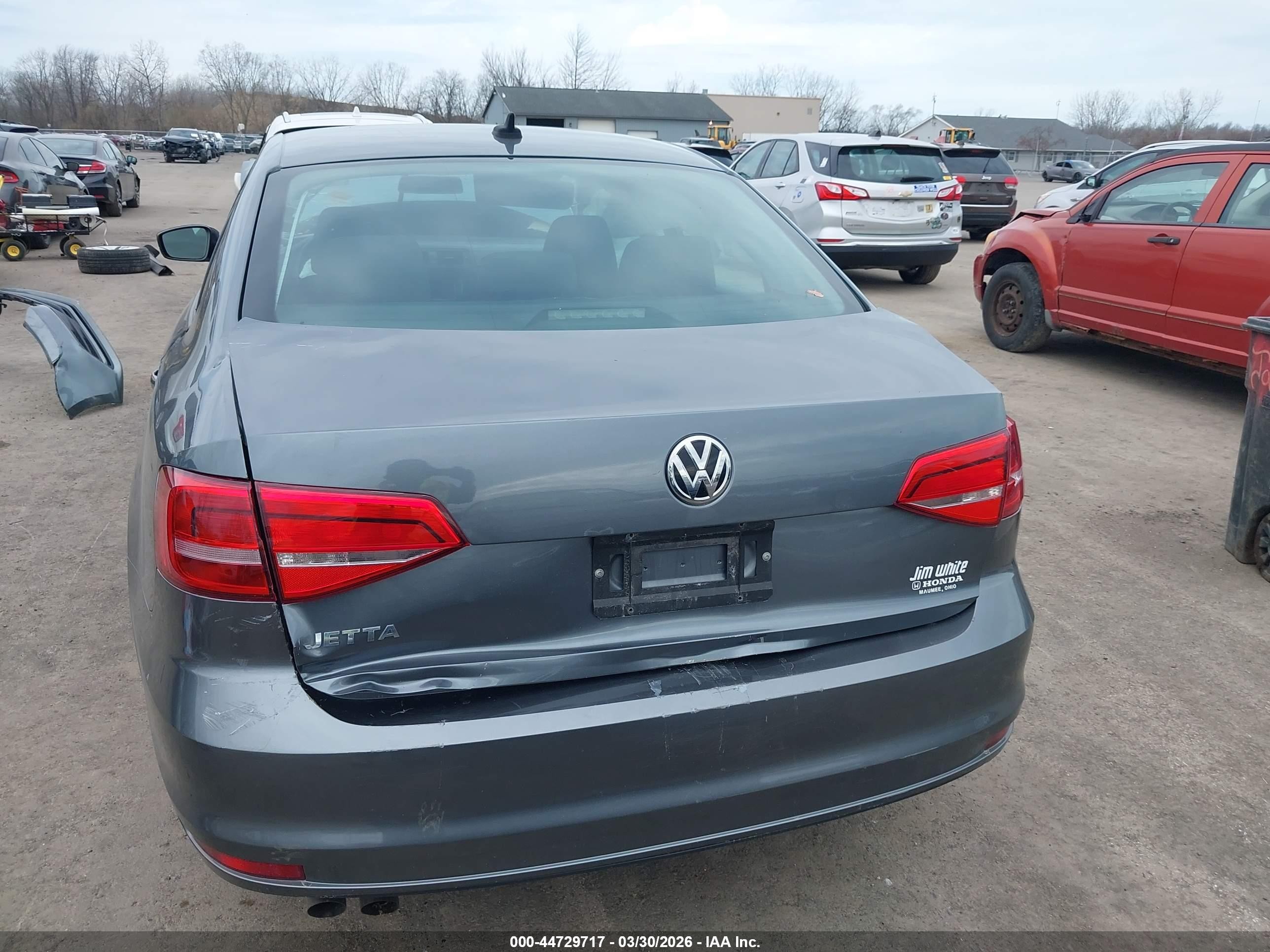 2015 Volkswagen Jetta 2.0l S Gray vin: 3VW2K7AJXFM352167