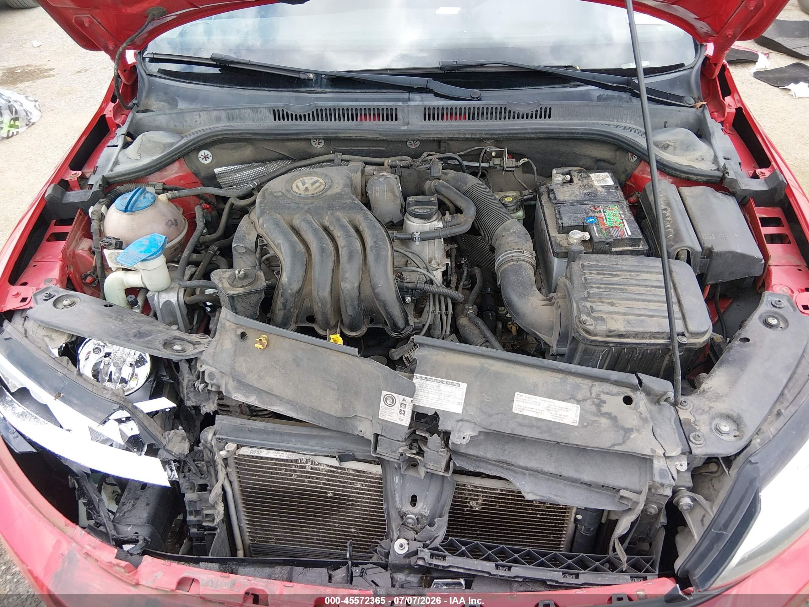 2015 Volkswagen Jetta 2.0l S Red vin: 3VW2K7AJXFM402744