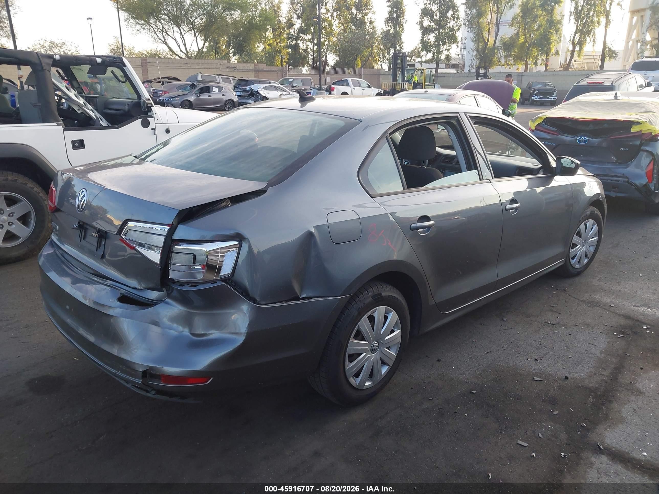 2015 Volkswagen Jetta 2.0l S Gray vin: 3VW2K7AJXFM412612