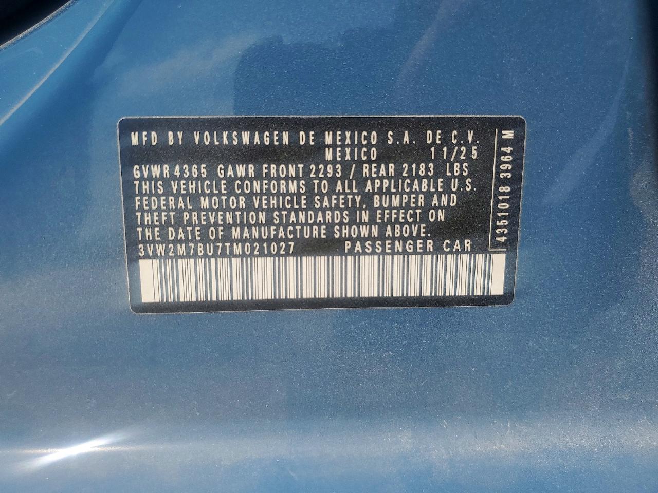 2026 Volkswagen Jetta Gli Autobahn Синий vin: 3VW2M7BU7TM021027
