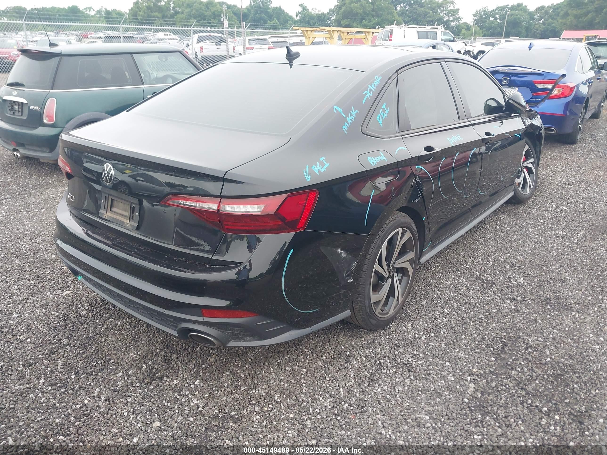 2022 Volkswagen Jetta Gli 2.0t Autobahn Черный vin: 3VW2T7BUXNM028608