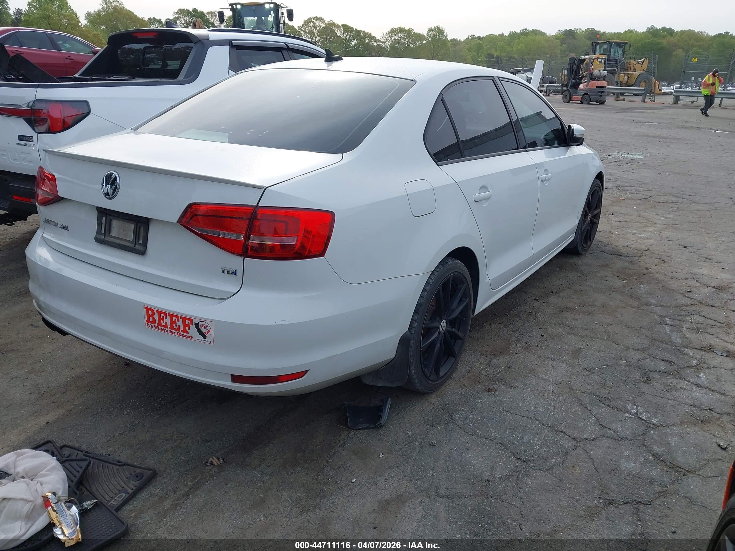 2015 Volkswagen Jetta 2.0l Tdi Sel White vin: 3VW3A7AJ1FM402980