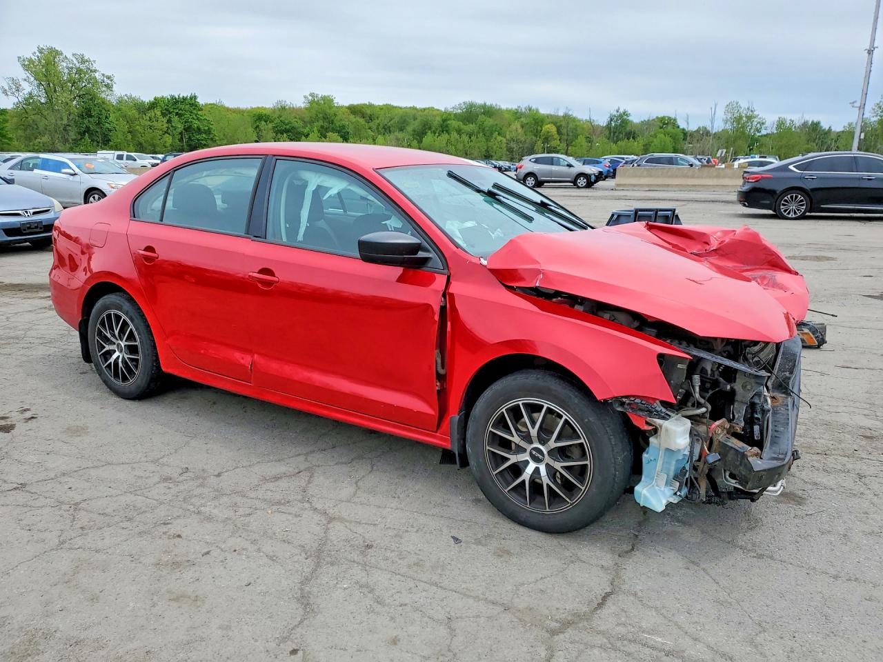 2015 Volkswagen Jetta Tdi Red vin: 3VW3A7AJ2FM318988