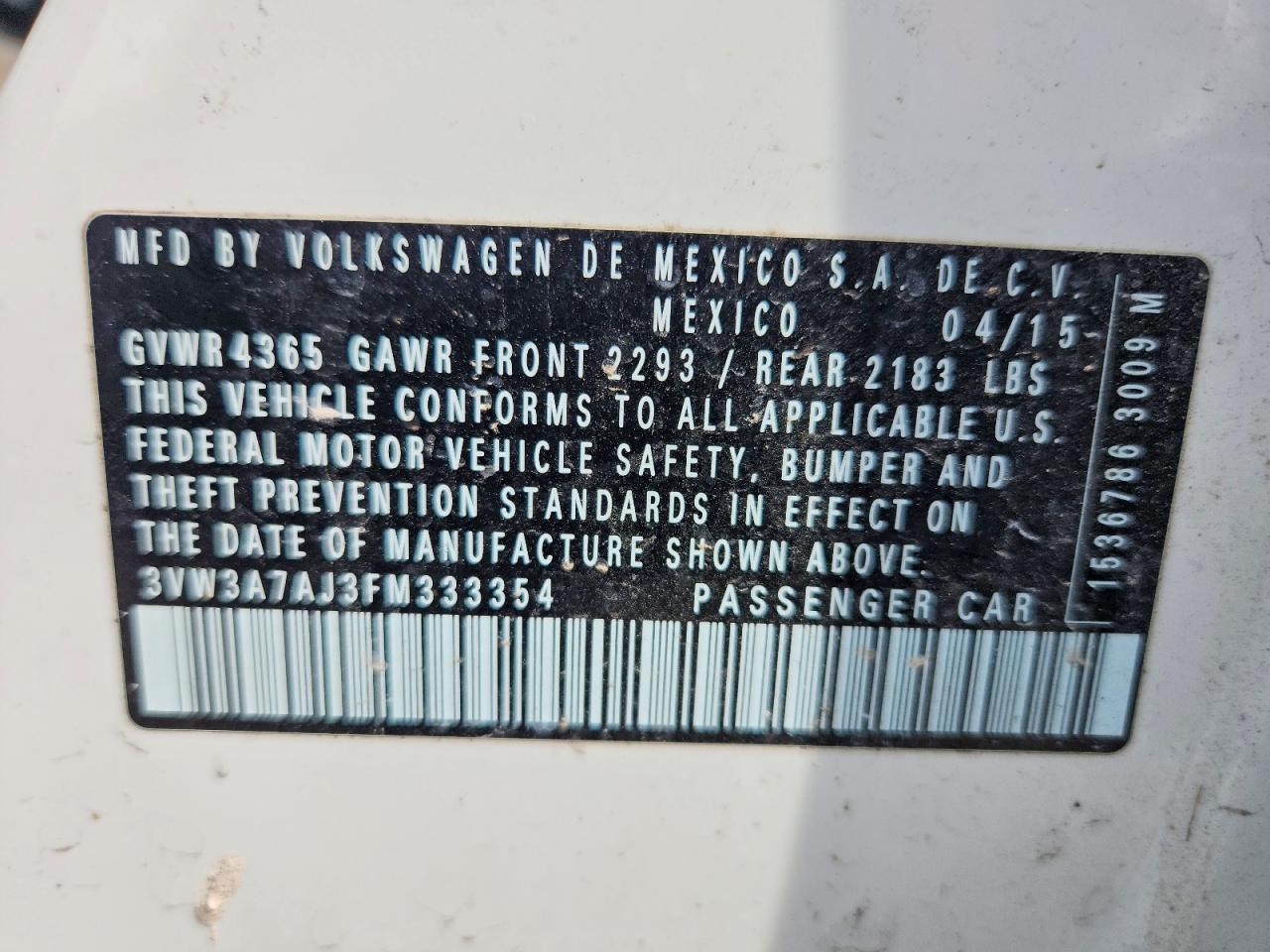 2015 Volkswagen Jetta Tdi White vin: 3VW3A7AJ3FM333354