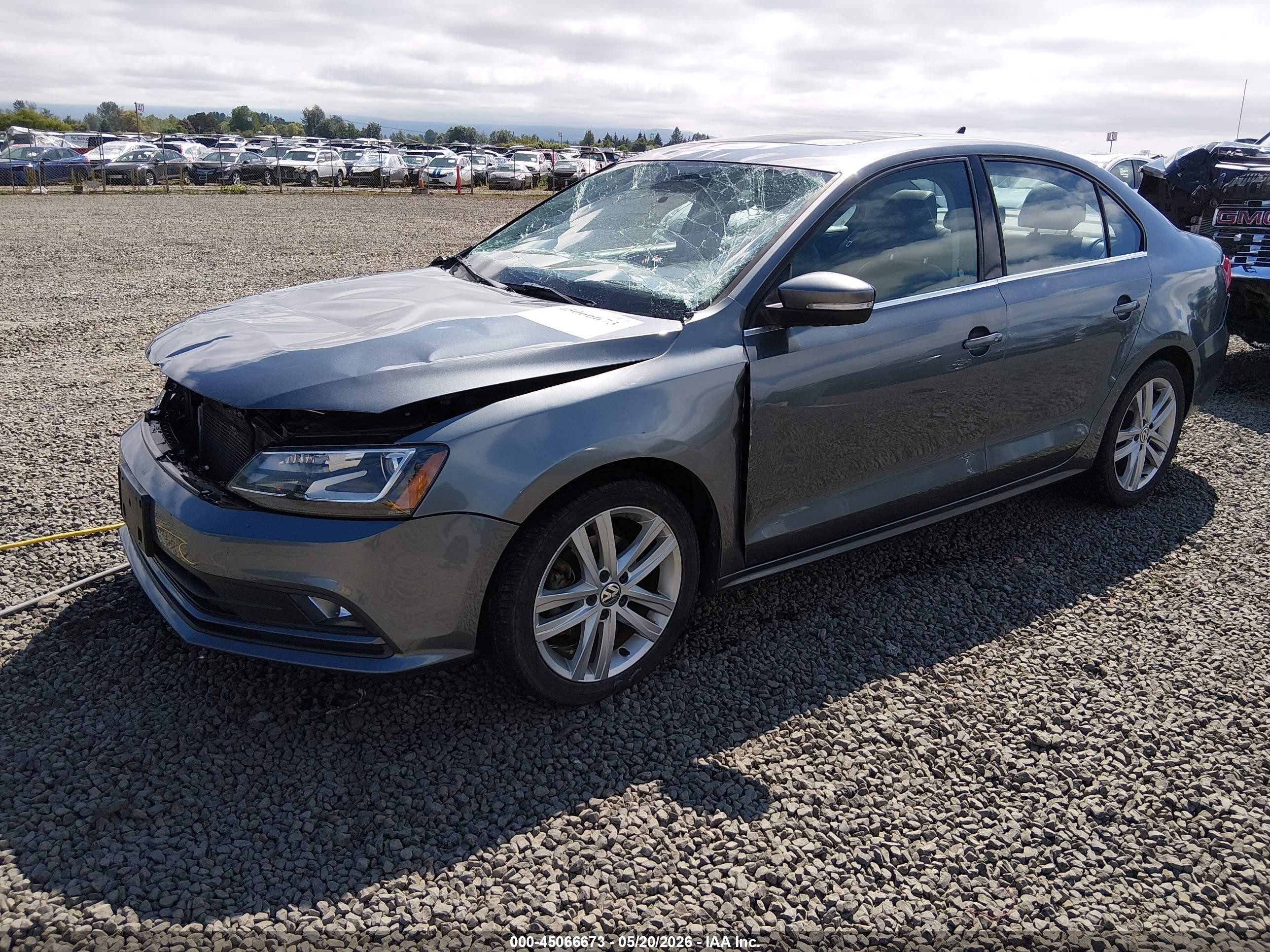 2015 Volkswagen Jetta 2.0l Tdi Sel Gray vin: 3VW3A7AJ9FM402967