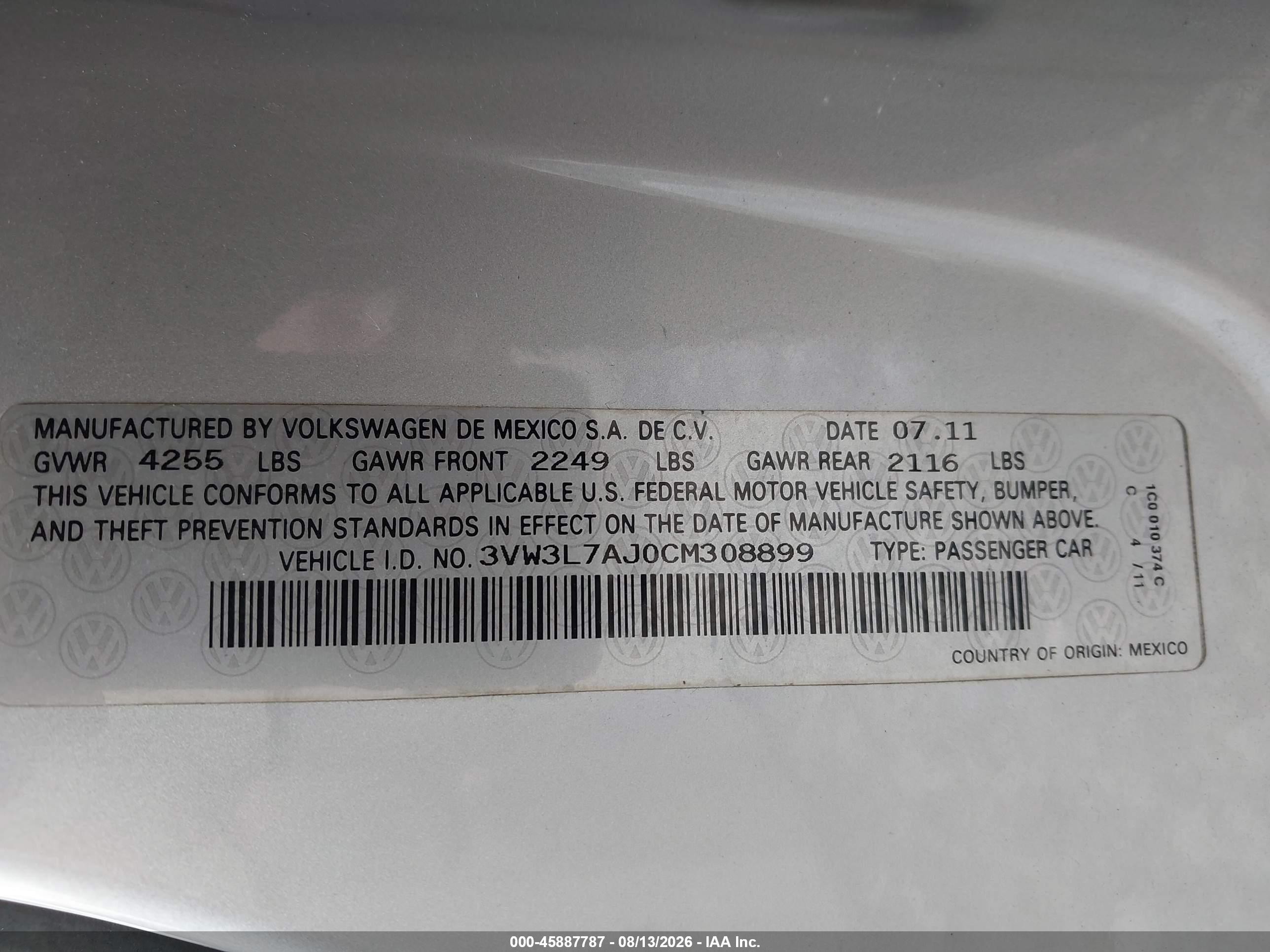 2012 Volkswagen Jetta 2.0l Tdi Silver vin: 3VW3L7AJ0CM308899