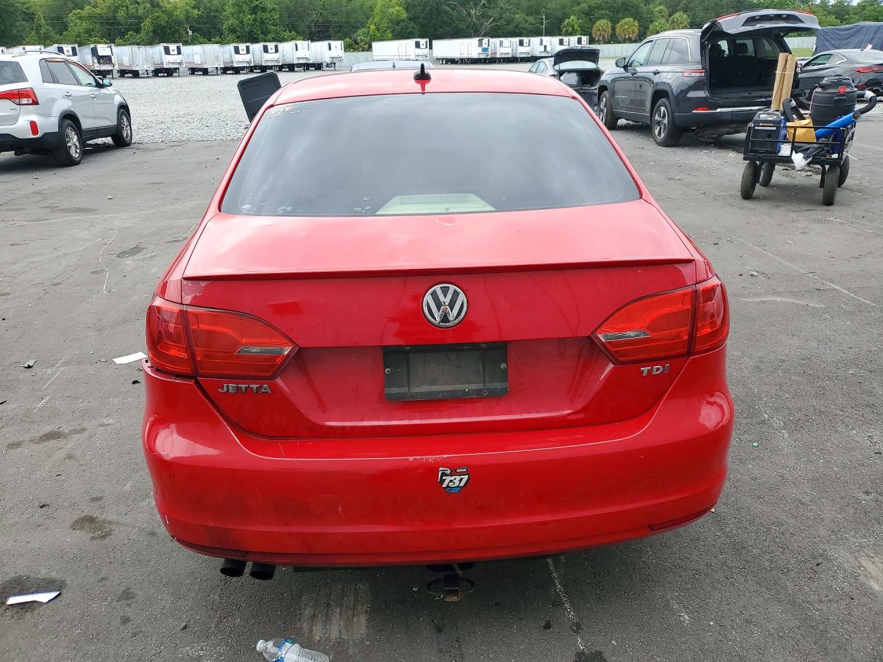 2013 Volkswagen Jetta Tdi Red vin: 3VW3L7AJ1DM373911