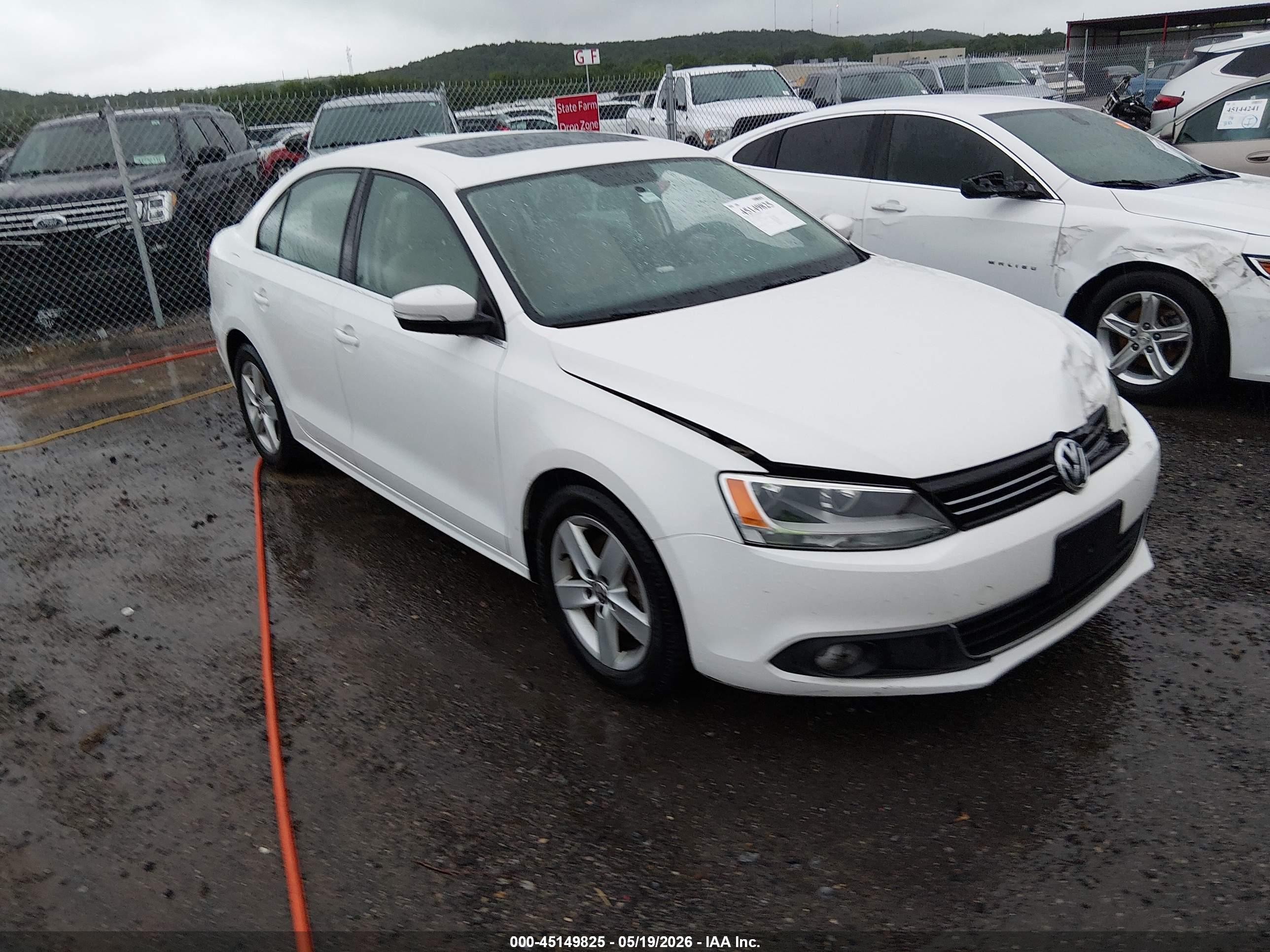 2012 Volkswagen Jetta 2.0l Tdi White vin: 3VW3L7AJ2CM042592