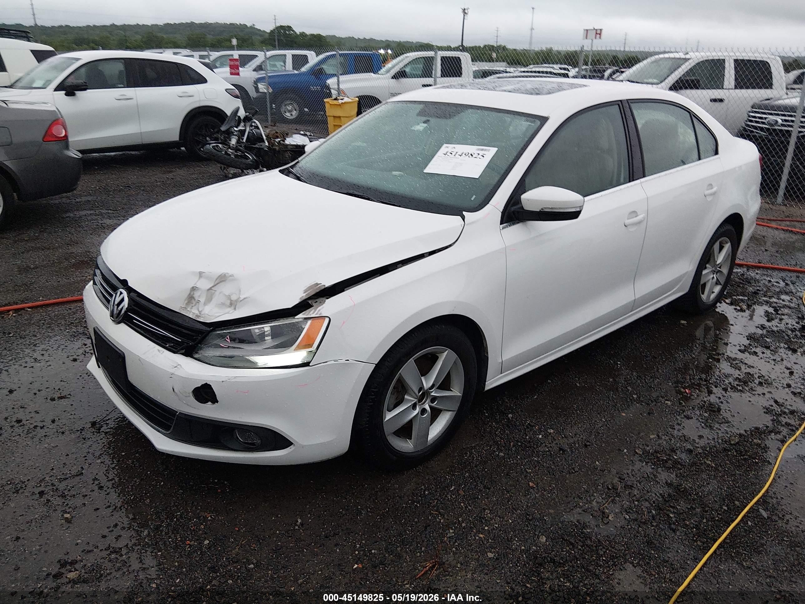 2012 Volkswagen Jetta 2.0l Tdi White vin: 3VW3L7AJ2CM042592
