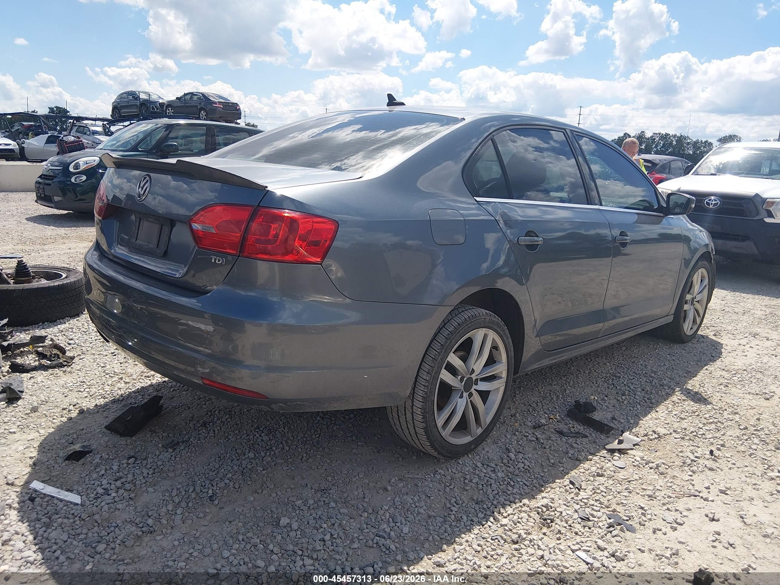 2013 Volkswagen Jetta 2.0l Tdi Gray vin: 3VW3L7AJ2DM363551