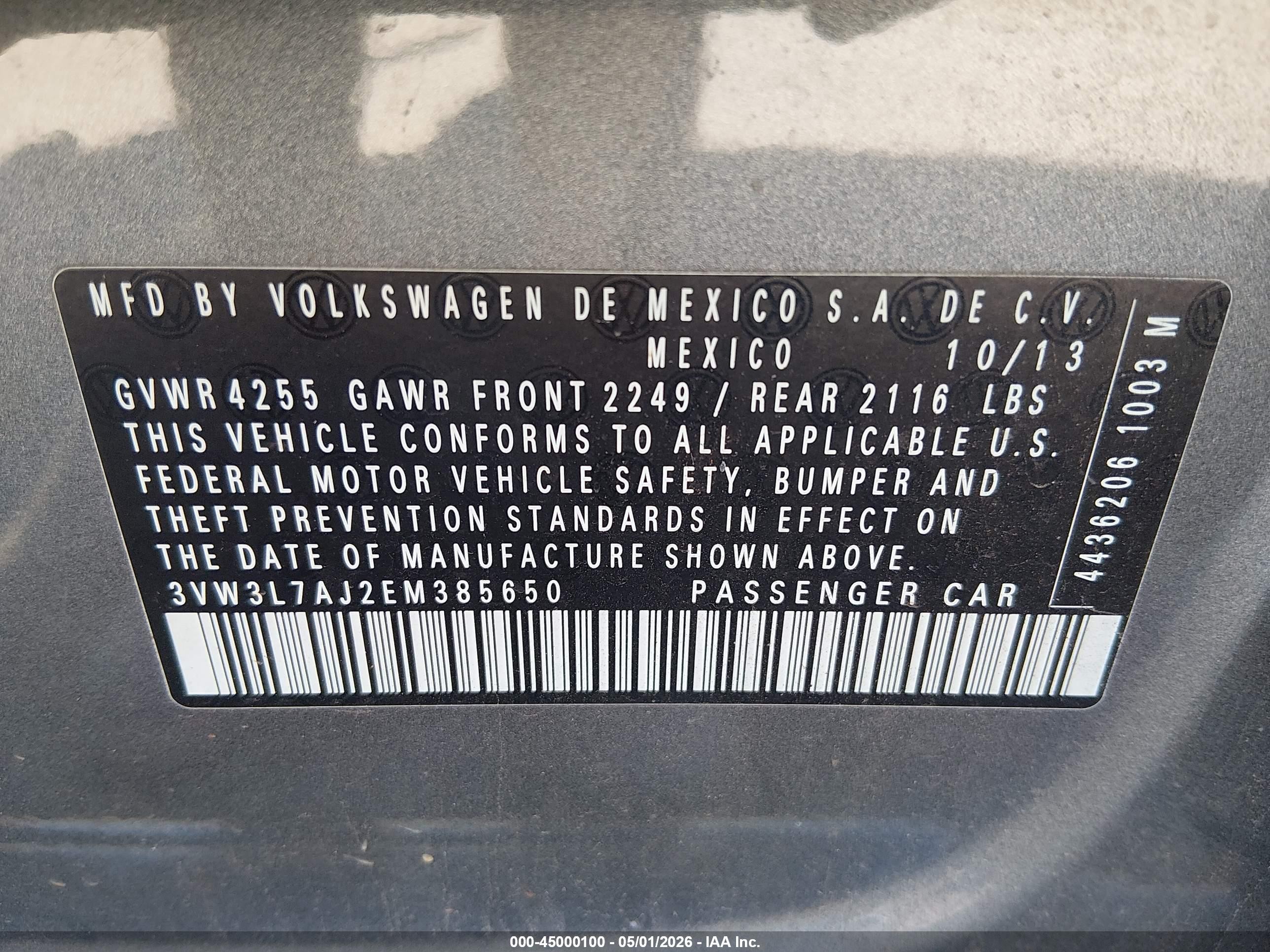 2014 Volkswagen Jetta 2.0l Tdi Серый vin: 3VW3L7AJ2EM385650