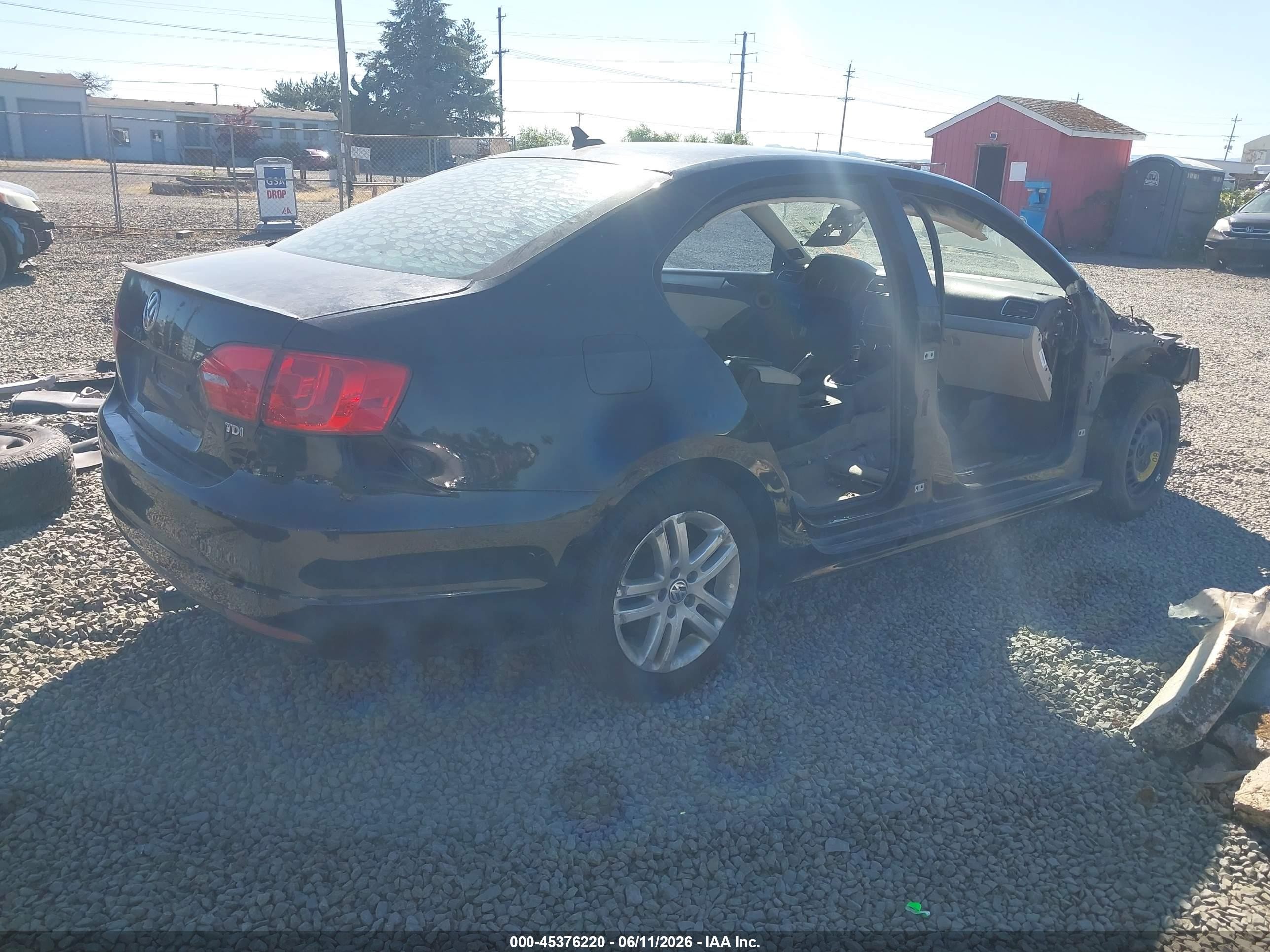 2012 Volkswagen Jetta 2.0l Tdi Black vin: 3VW3L7AJ3CM397934