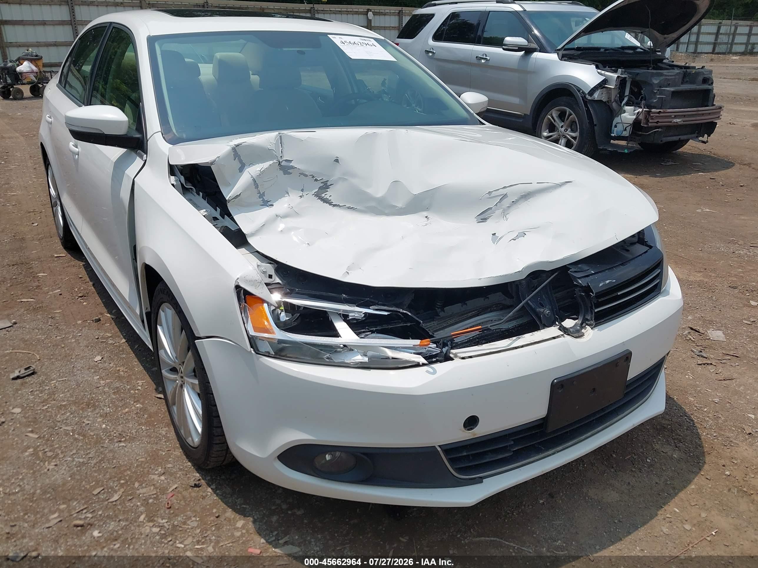 2013 Volkswagen Jetta 2.0l Tdi White vin: 3VW3L7AJ4DM274435