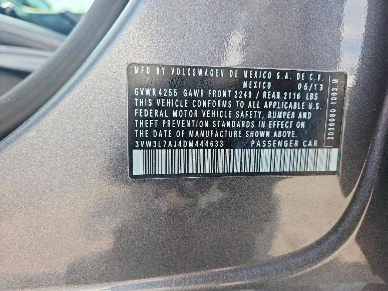 2013 Volkswagen Jetta Tdi Gray vin: 3VW3L7AJ4DM444633
